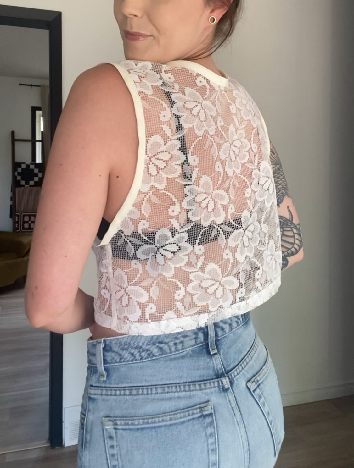 Upcycled Lace Tank Top