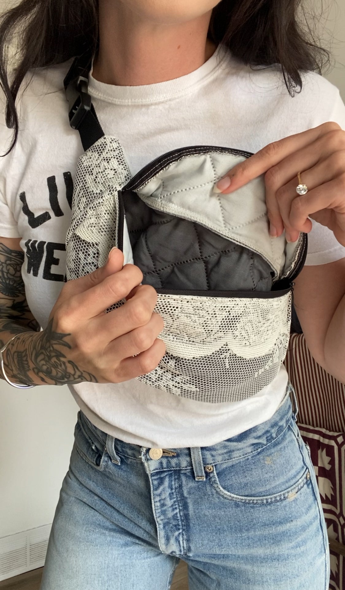 Upcycled Lace Fanny Pack