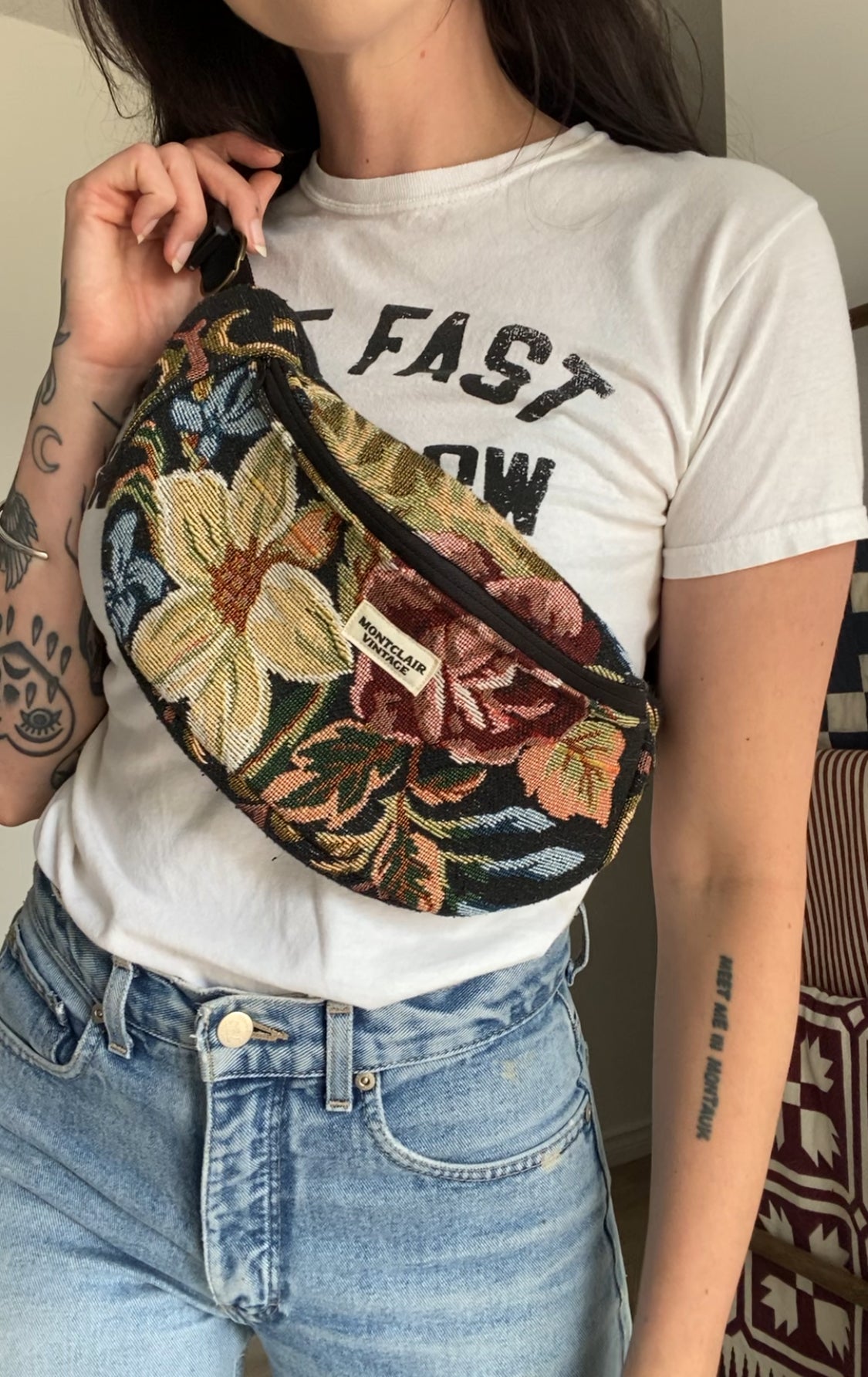 Upcycled Floral Fanny Pack