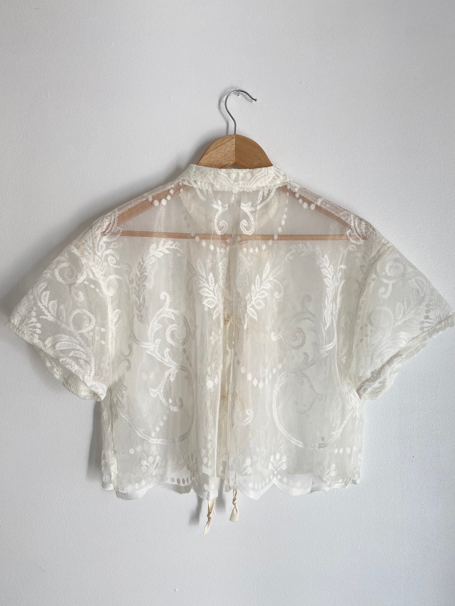 Upcycled Tie-front Lace Blouse II