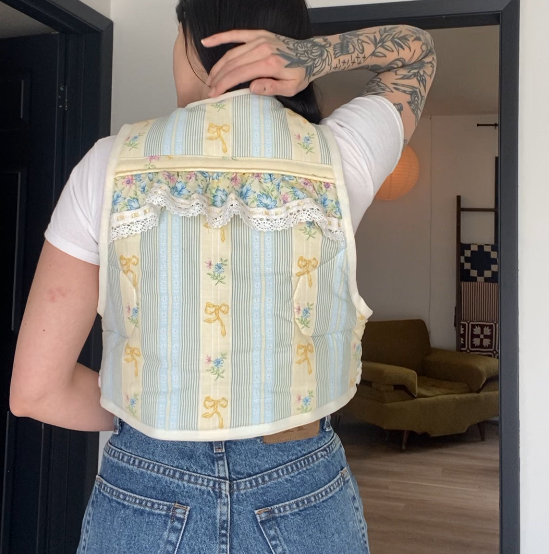Upcycled Tie-Front Vest