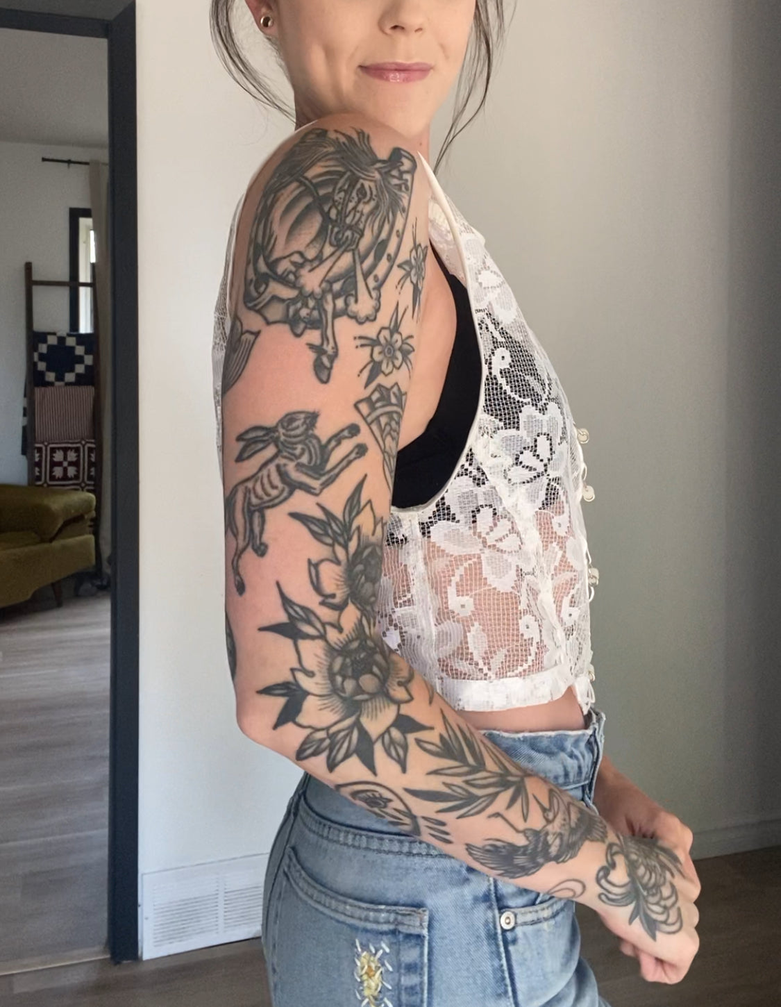 Upcycled Lace Tank Top