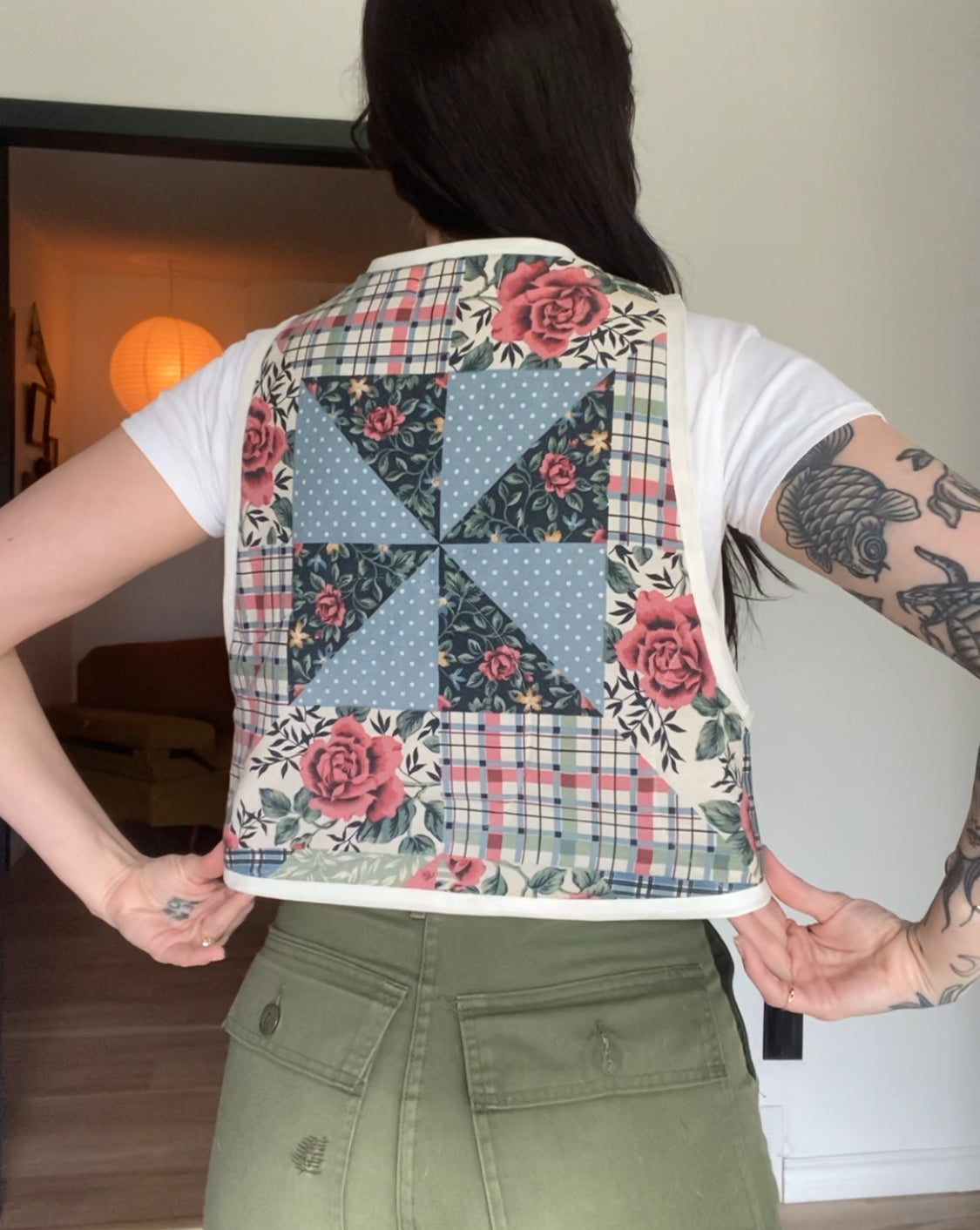 Upcycled Tie-Front Vest