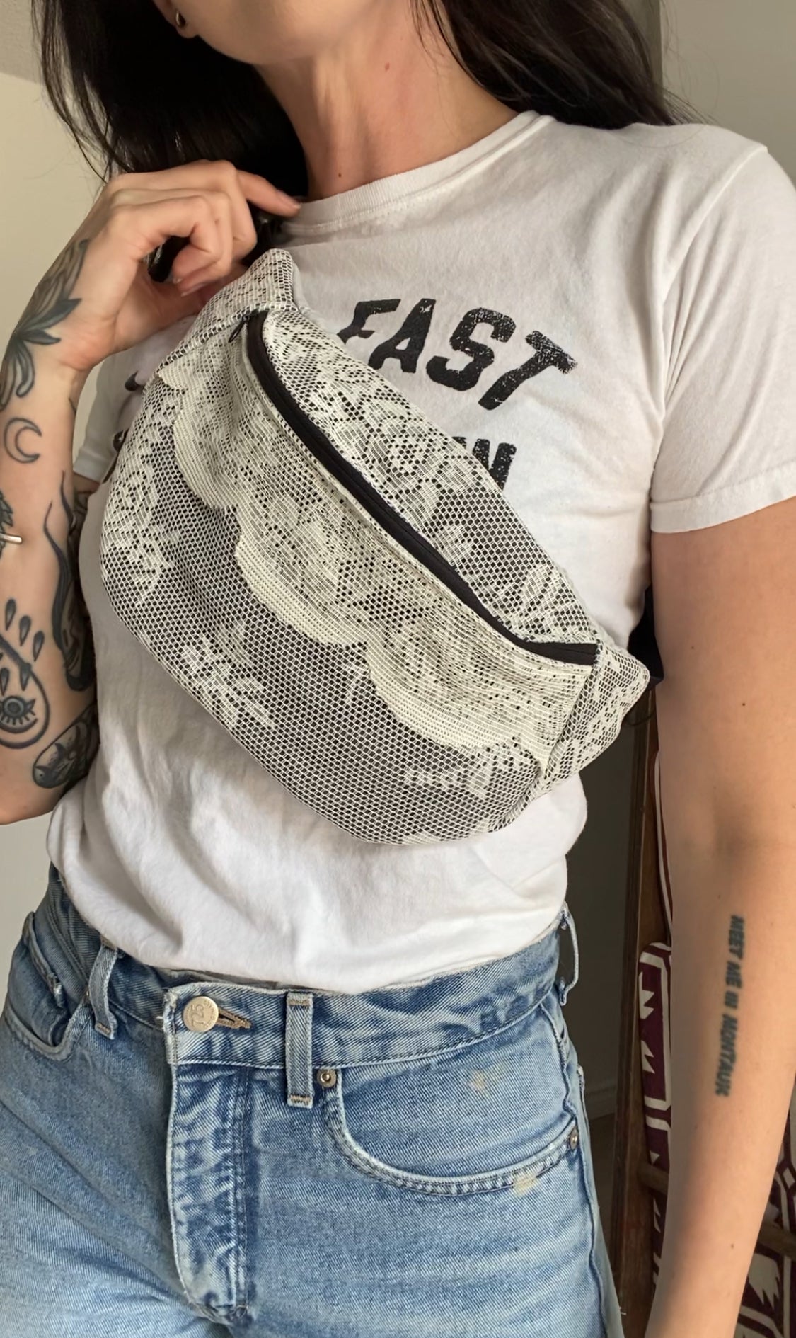 Upcycled Lace Fanny Pack
