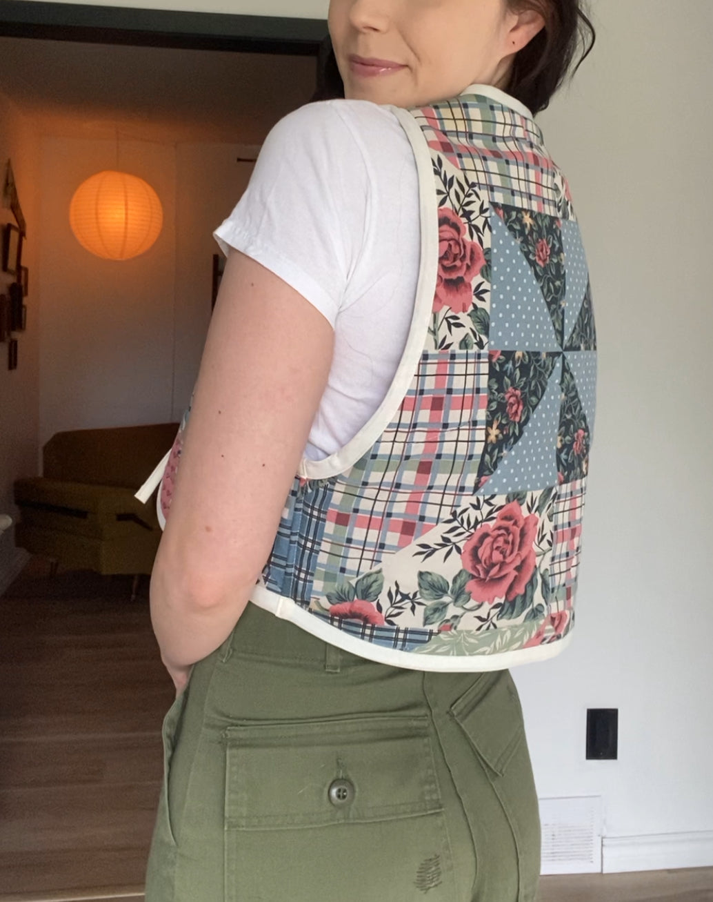 Upcycled Tie-Front Vest