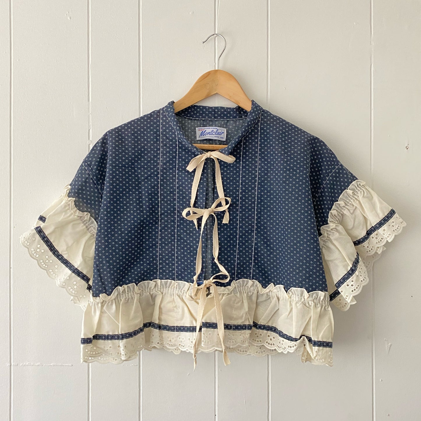Upcycled Tie Front Blouse
