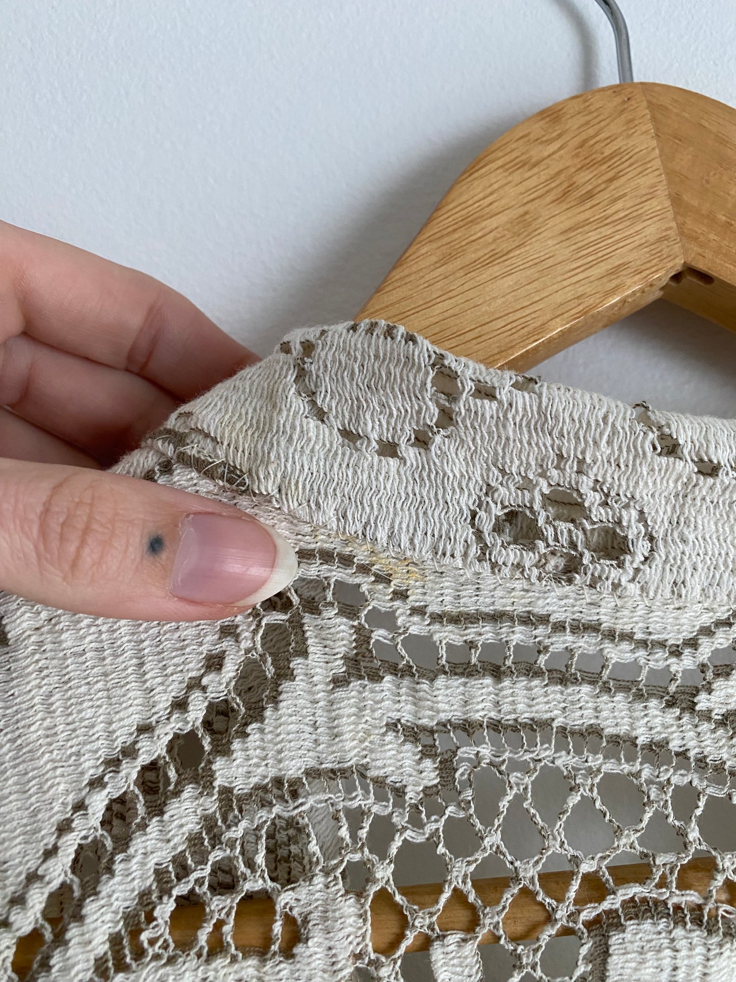 Upcycled Tie-front Lace Blouse