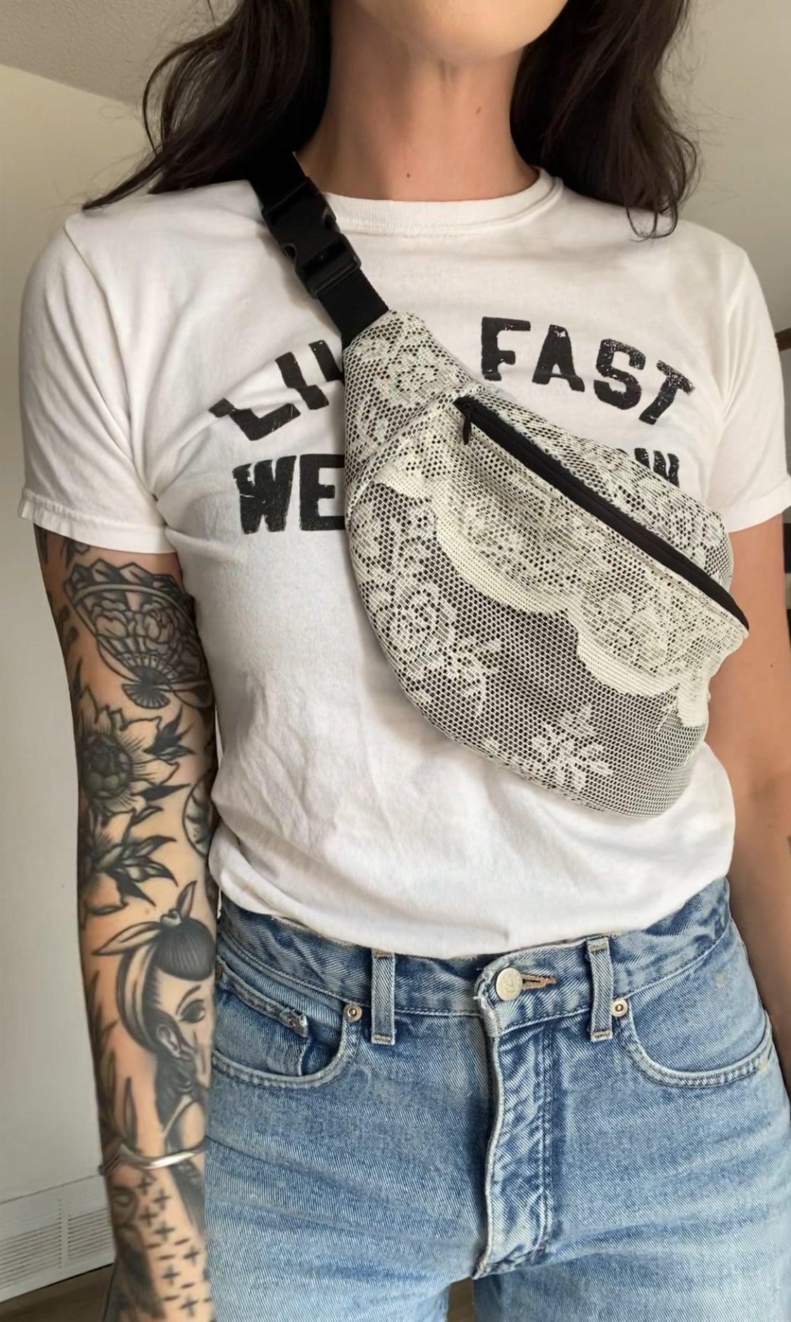 Upcycled Lace Fanny Pack