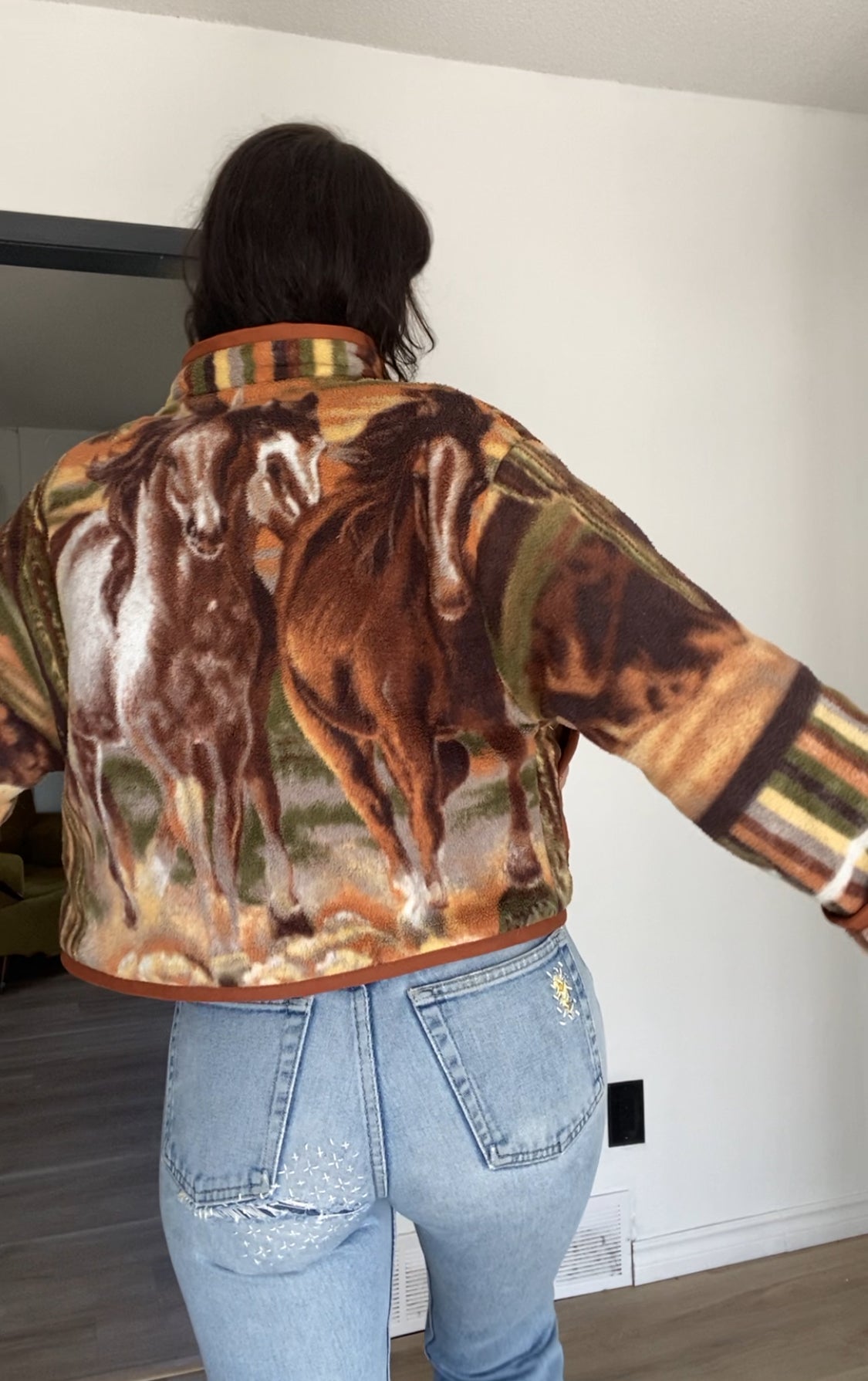 Upcycled Running Horses Jacket