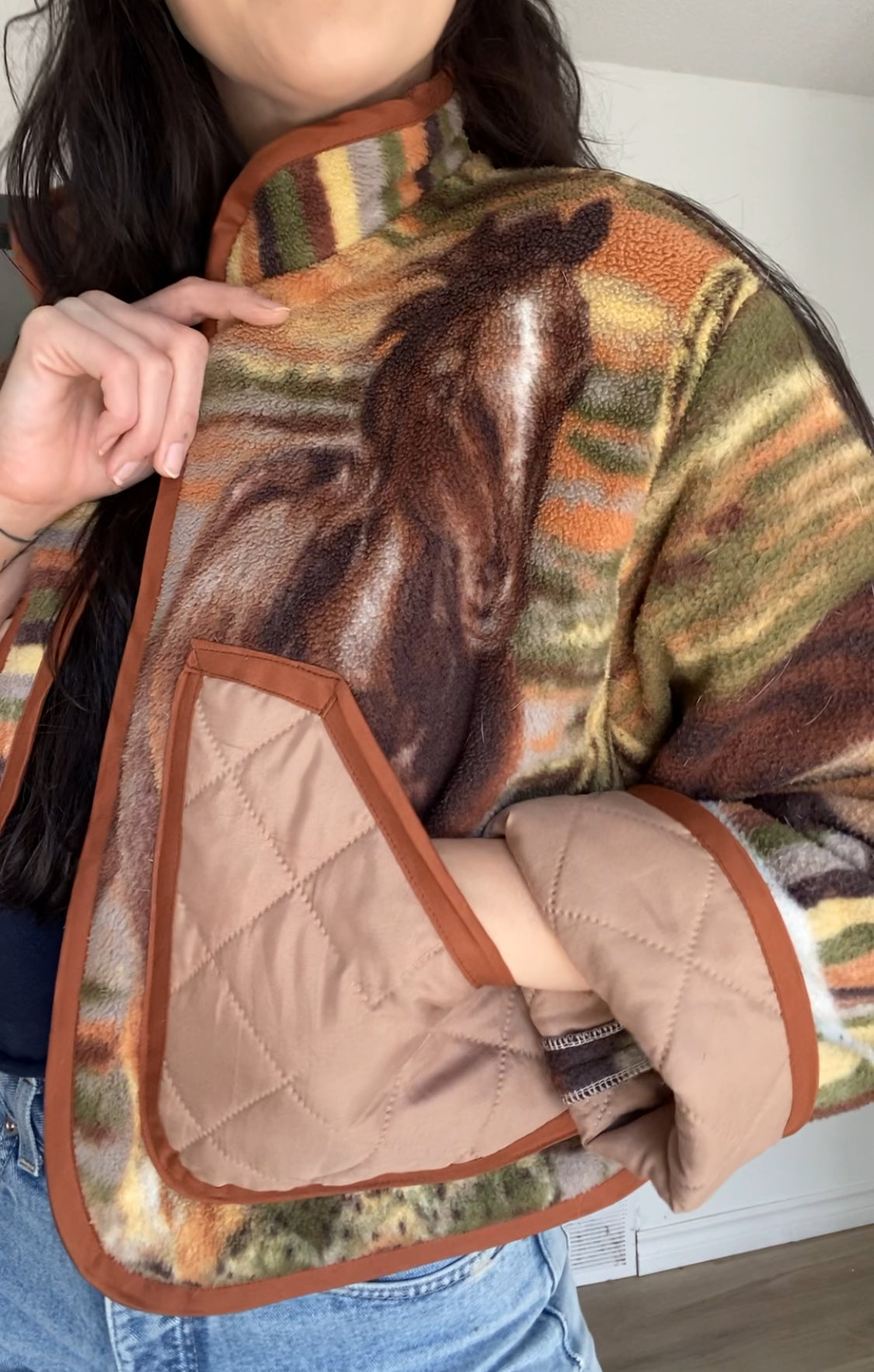 Upcycled Running Horses Jacket