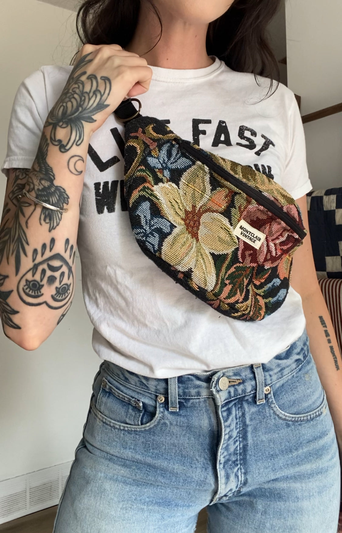 Upcycled Floral Fanny Pack