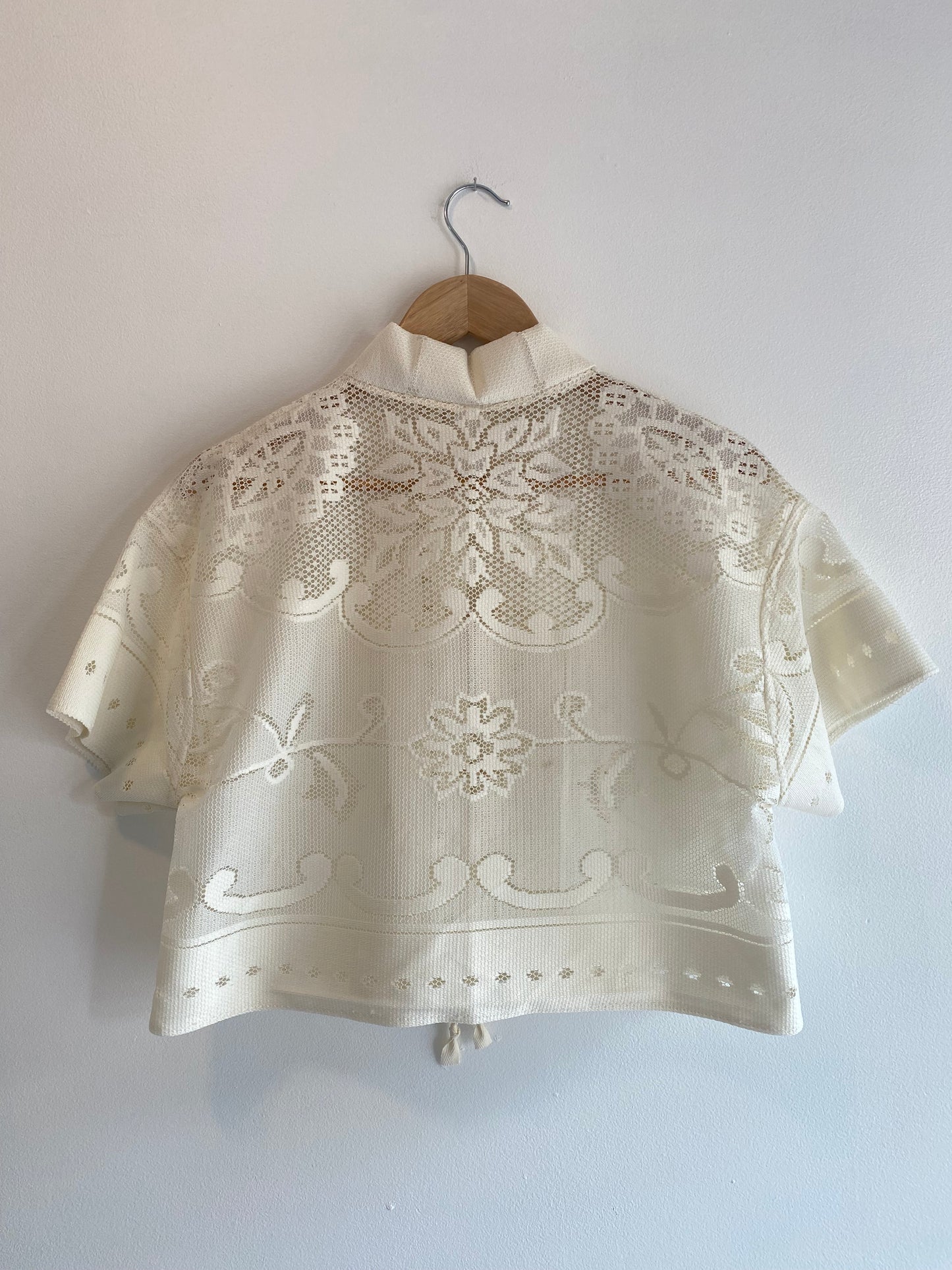 Upcycled Tie-front Lace Blouse II