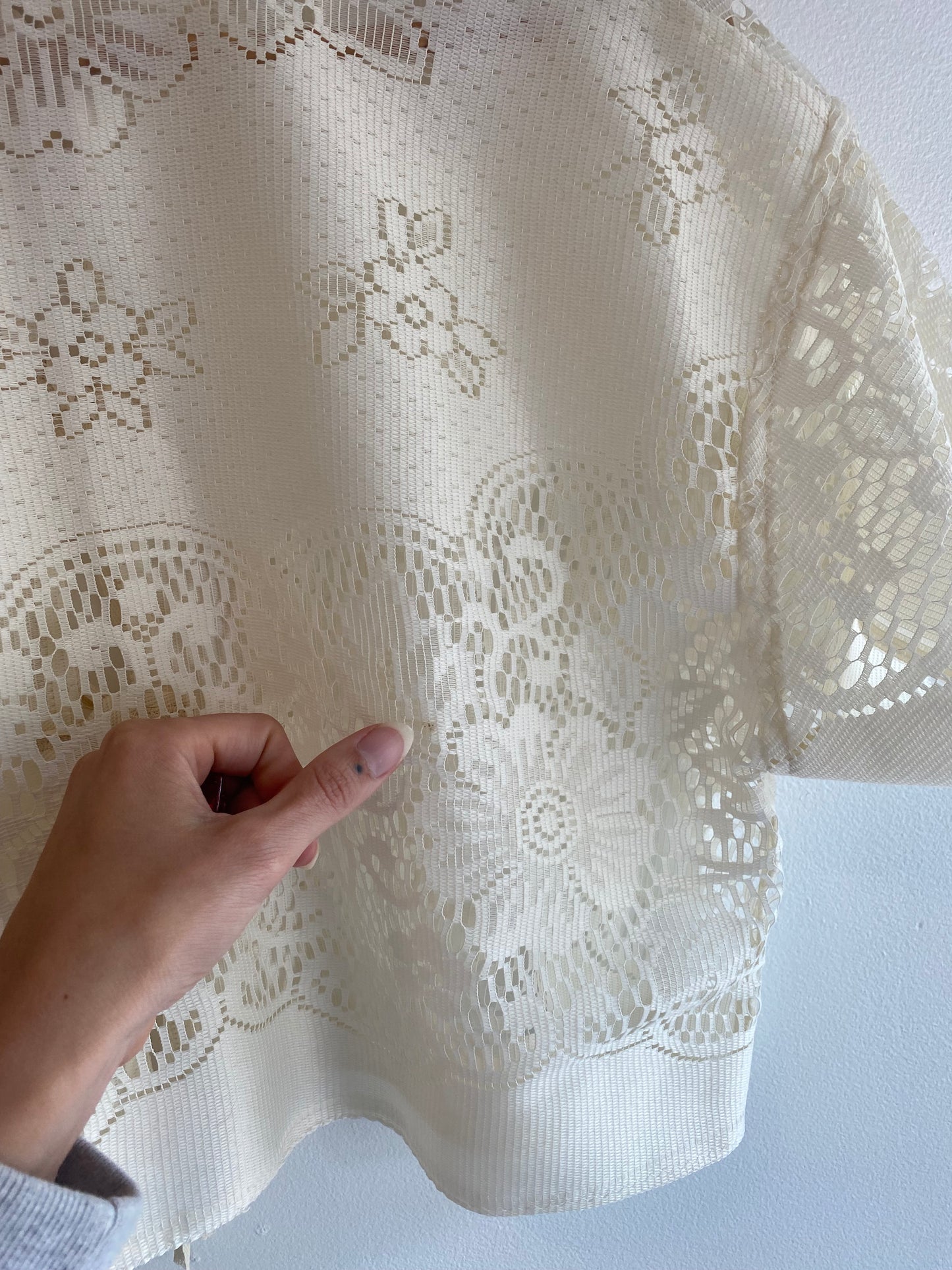 Upcycled Tie-front Lace Blouse II