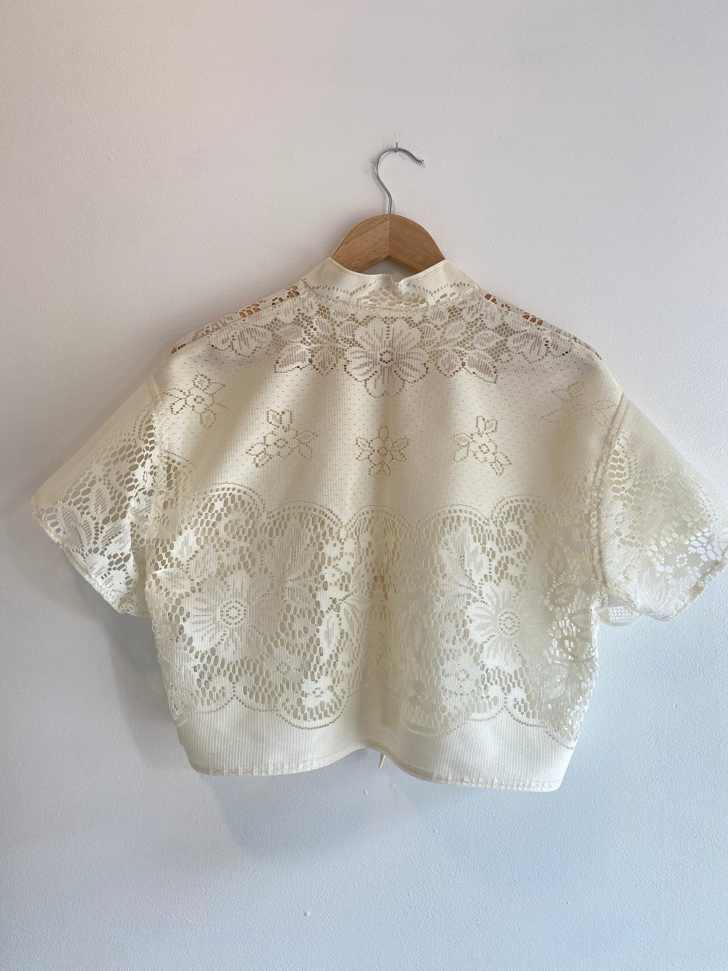 Upcycled Tie-front Lace Blouse IV