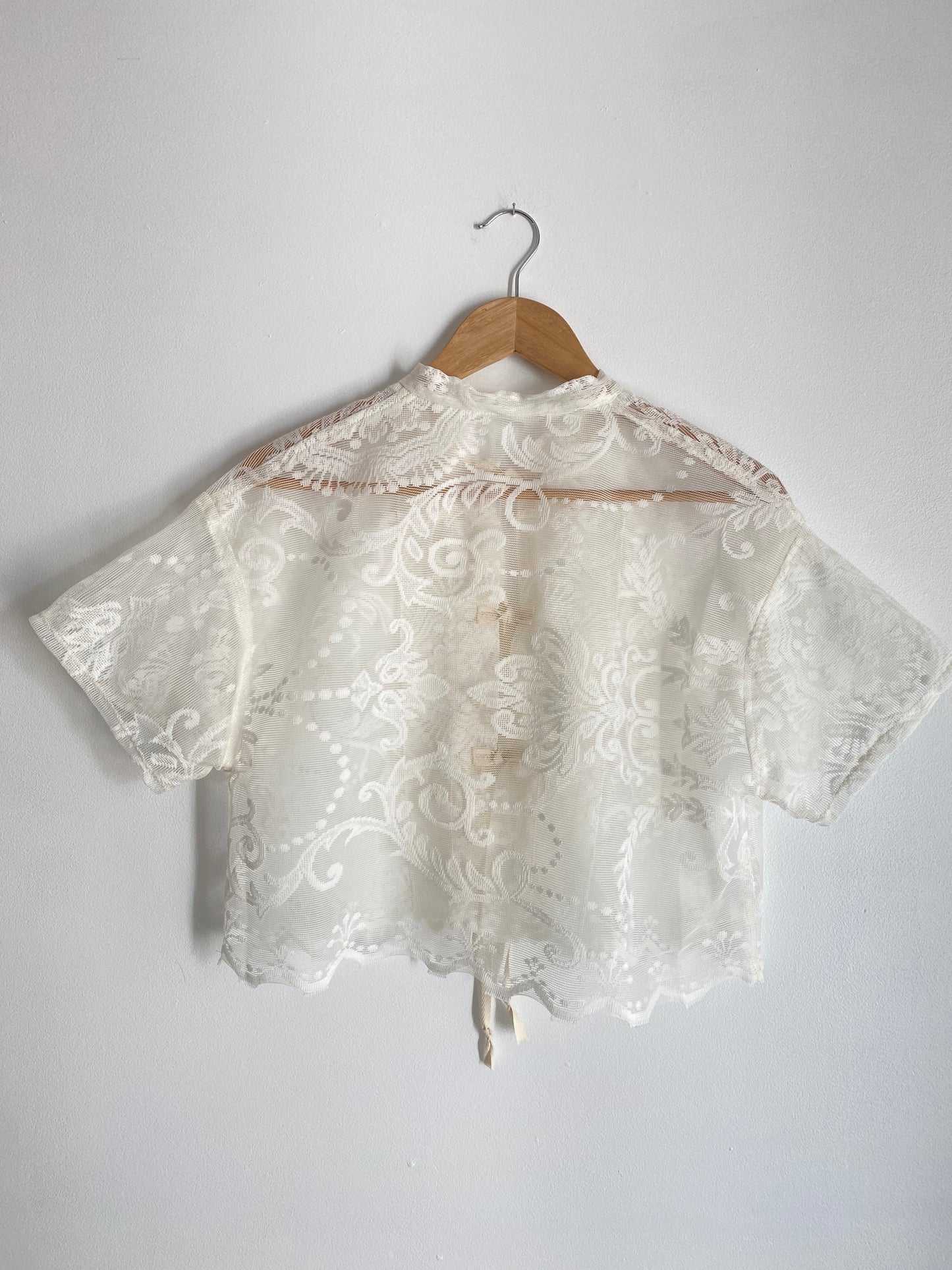 Upcycled Tie-front Lace Blouse I