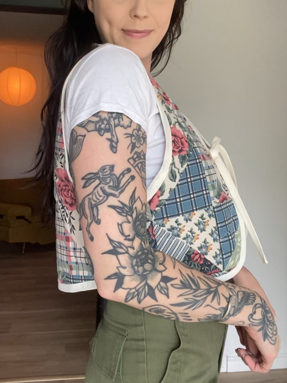 Upcycled Tie-Front Vest