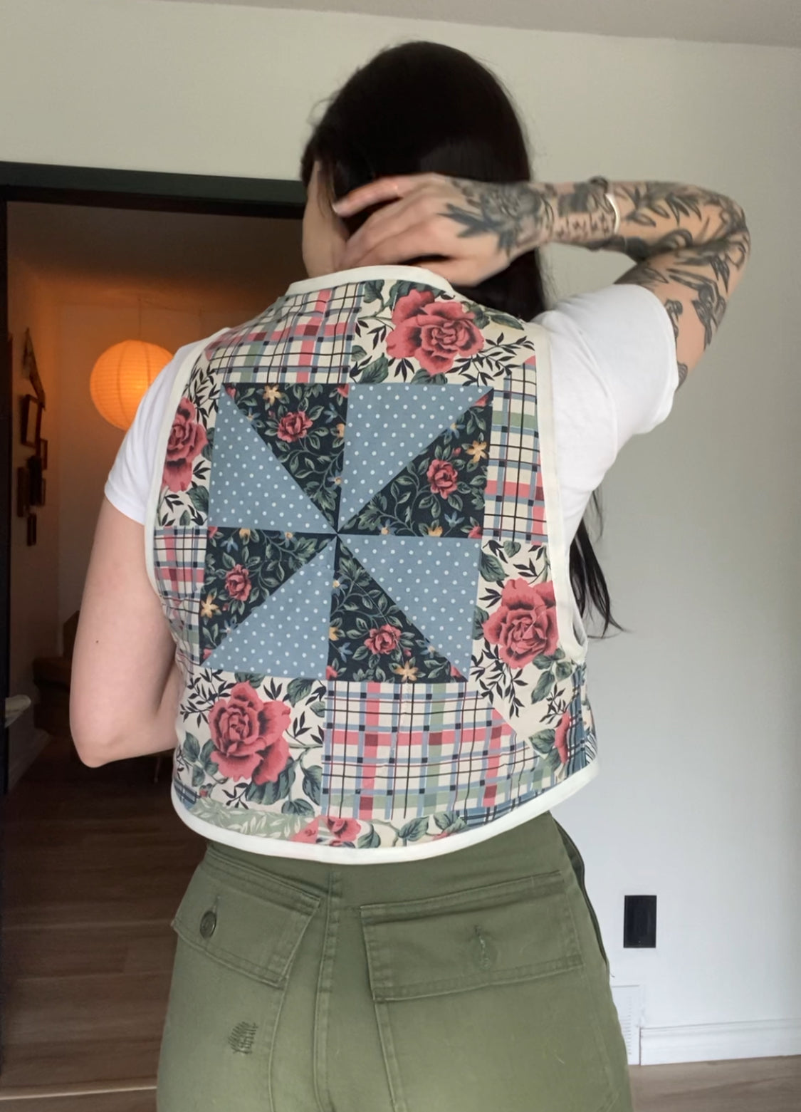 Upcycled Tie-Front Vest