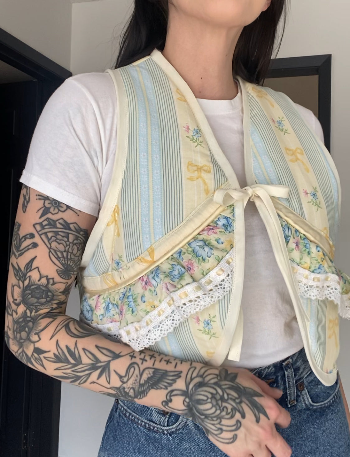 Upcycled Tie-Front Vest