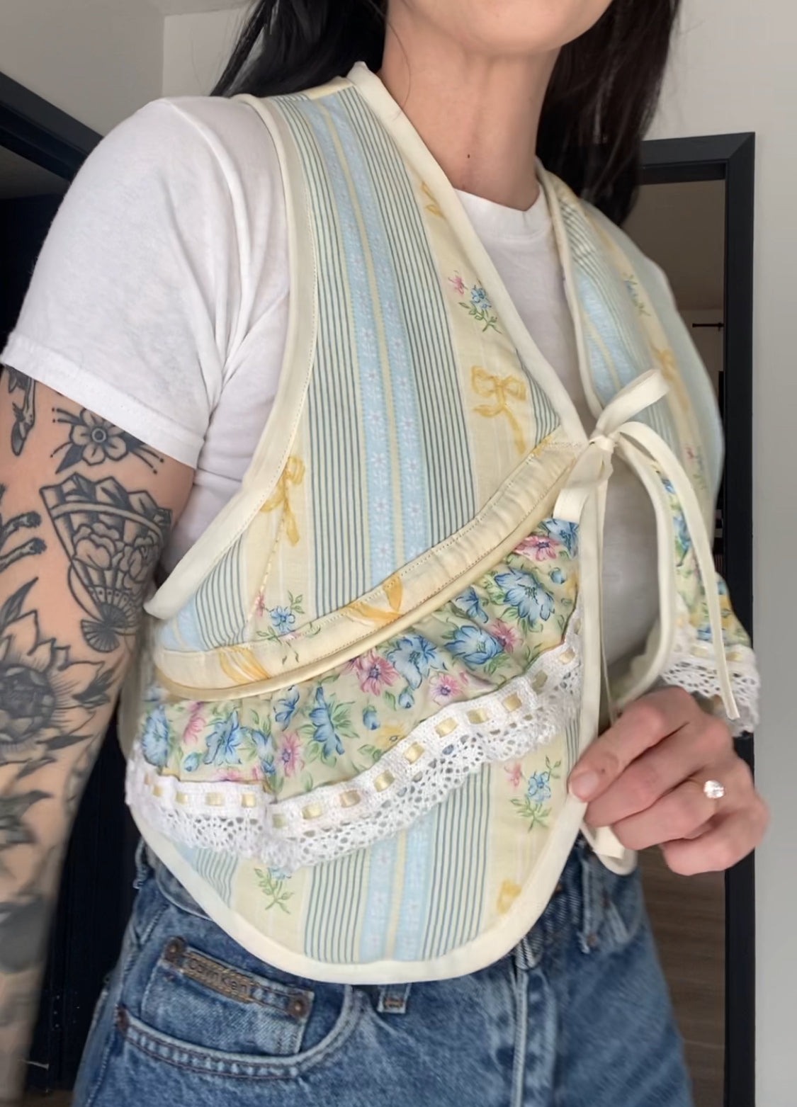 Upcycled Tie-Front Vest