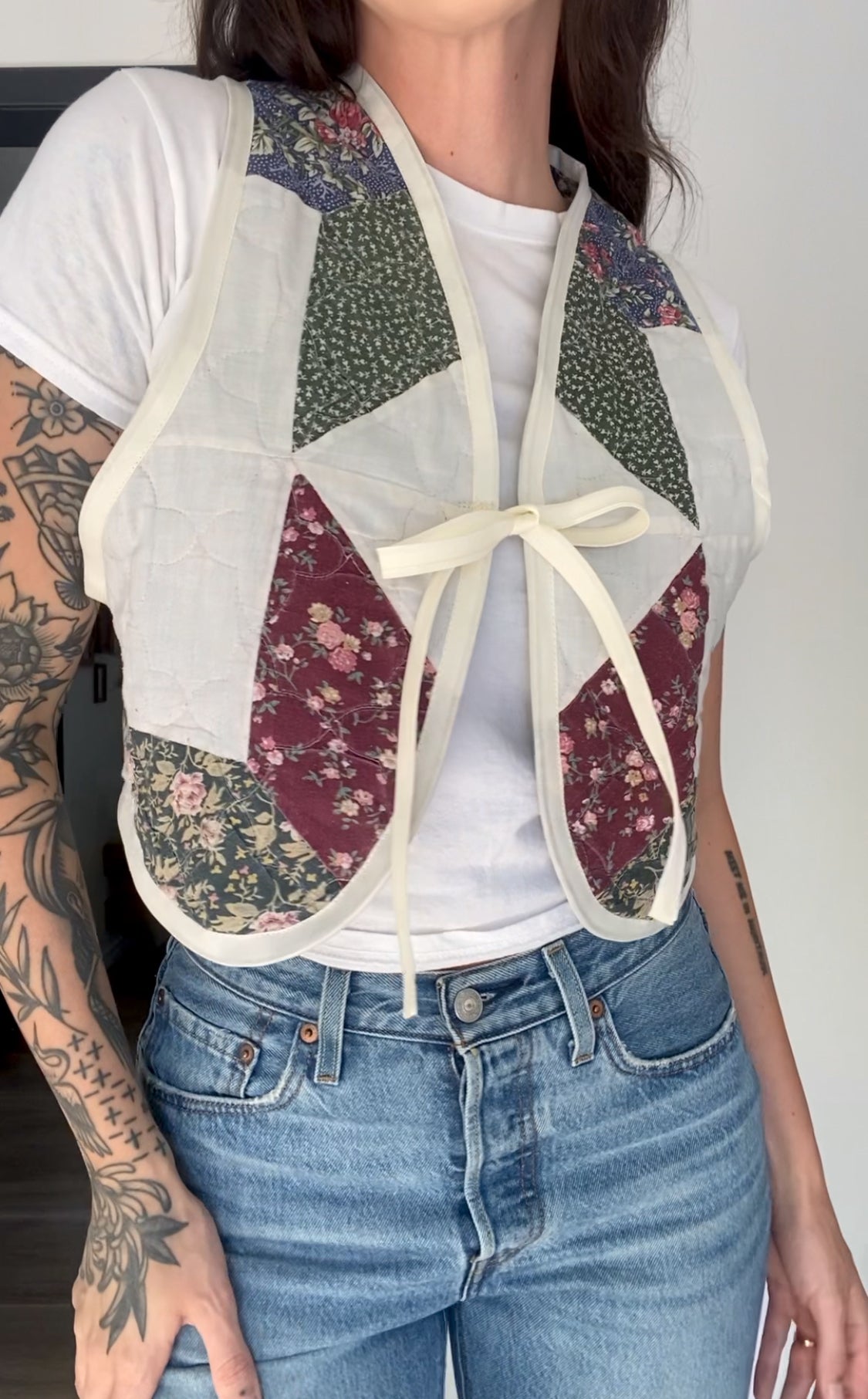 Upcycled Tie-front Quilt Vest