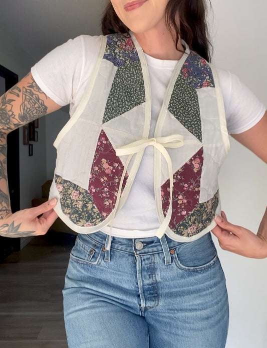 Upcycled Tie-front Quilt Vest