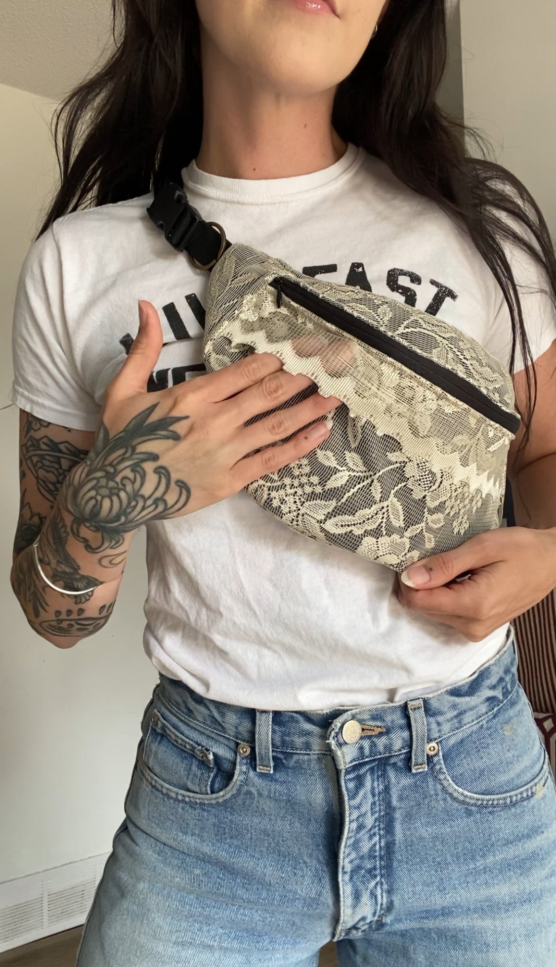 Upcycled Lace Fanny Pack