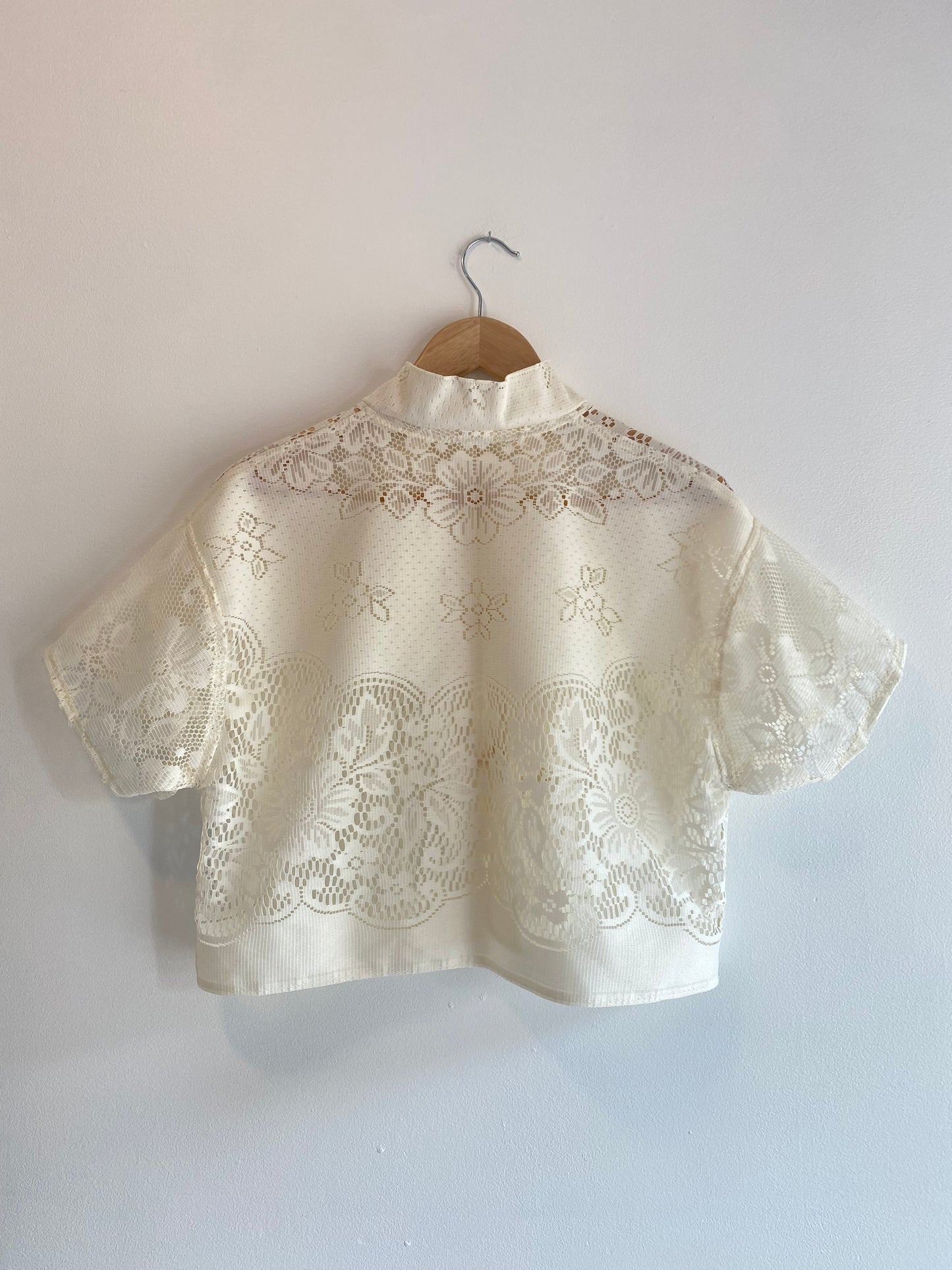 Upcycled Tie-front Lace Blouse I