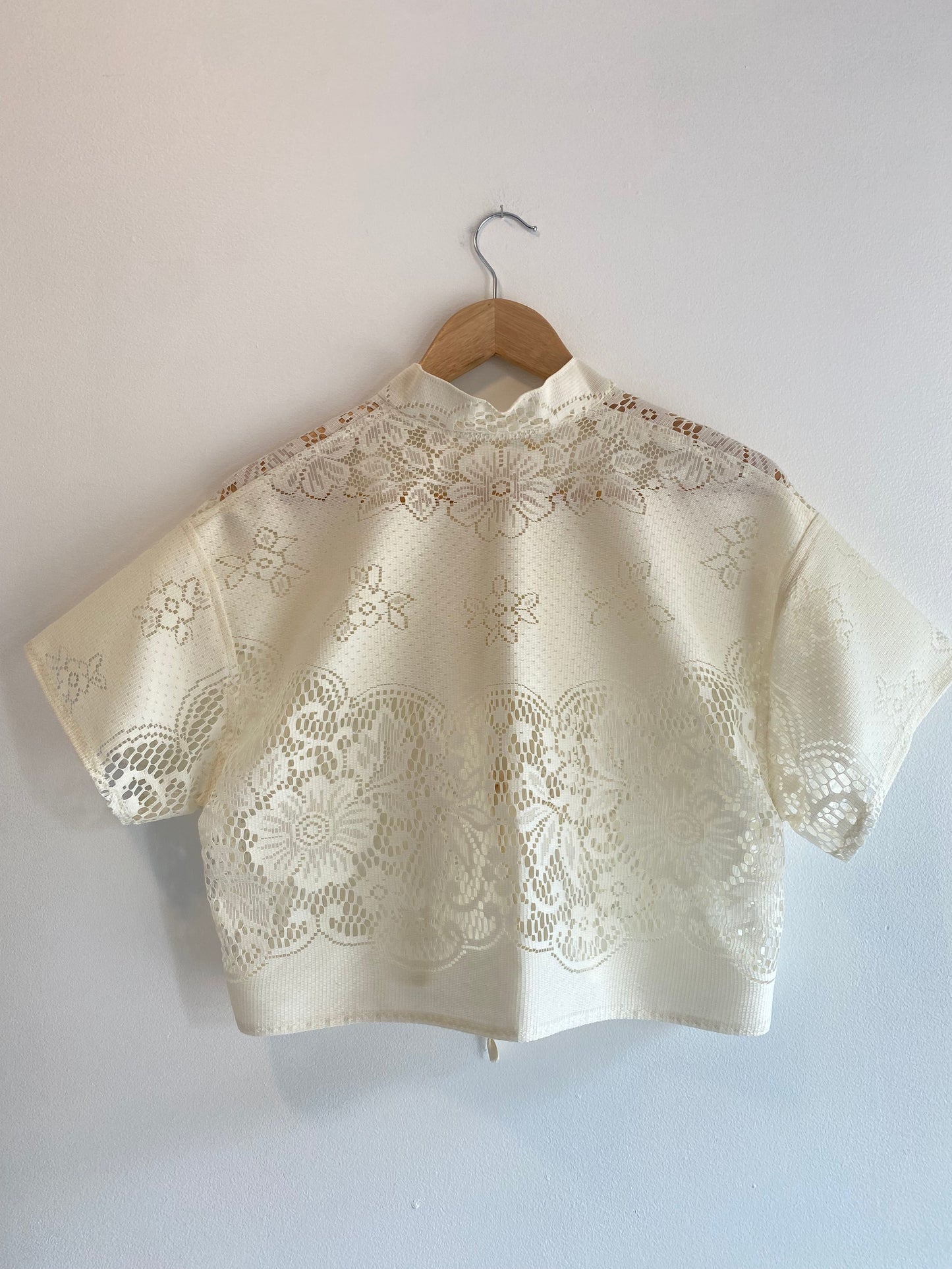 Upcycled Tie-front Lace Blouse III