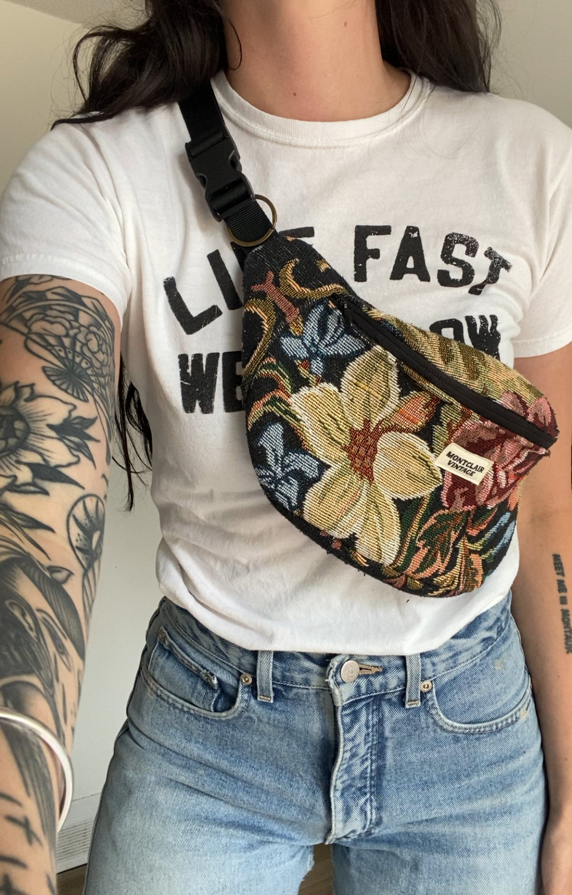 Upcycled Floral Fanny Pack