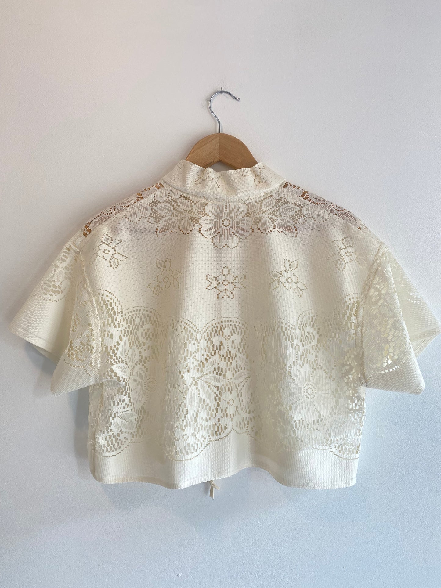 Upcycled Tie-front Lace Blouse II