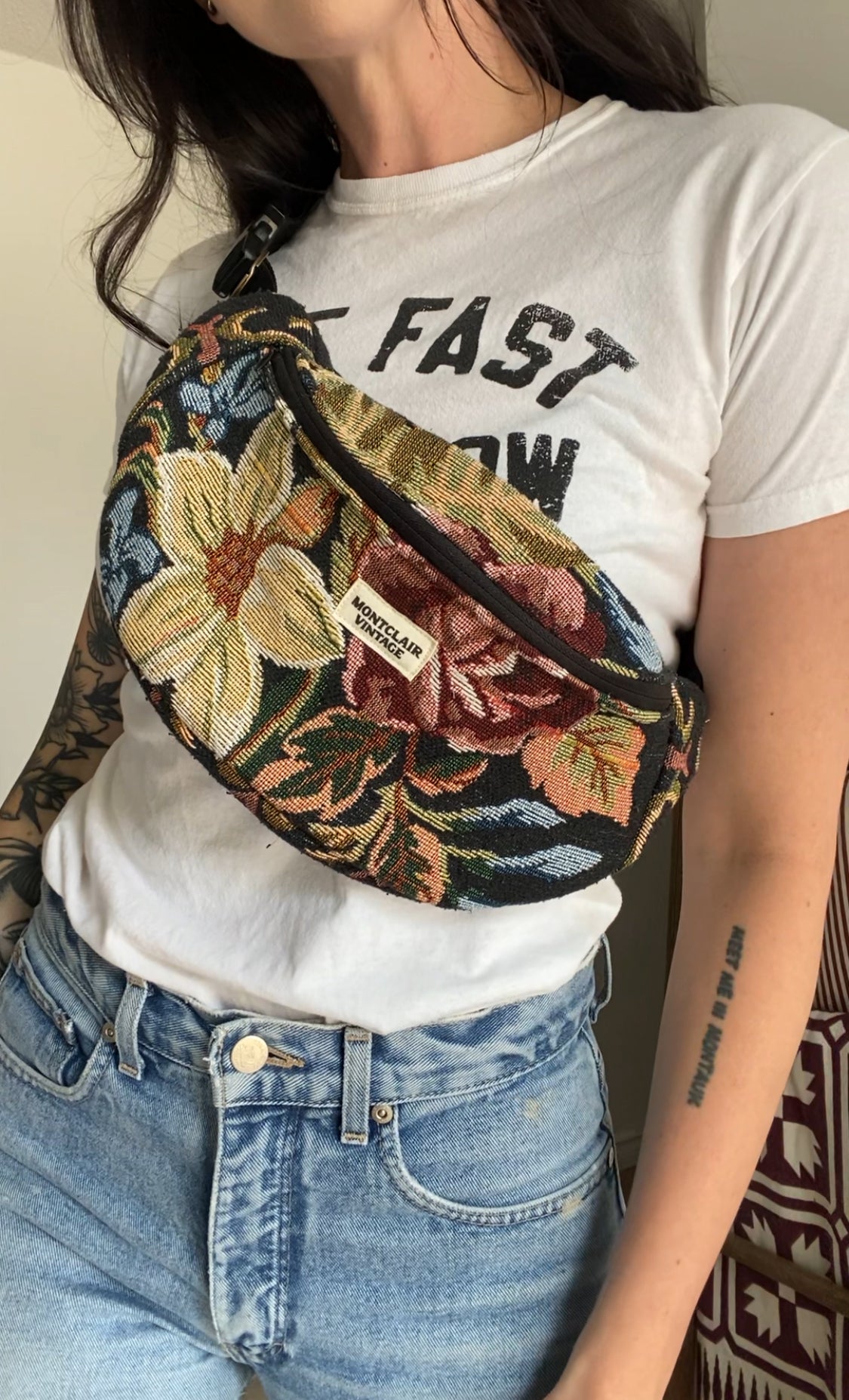 Upcycled Floral Fanny Pack