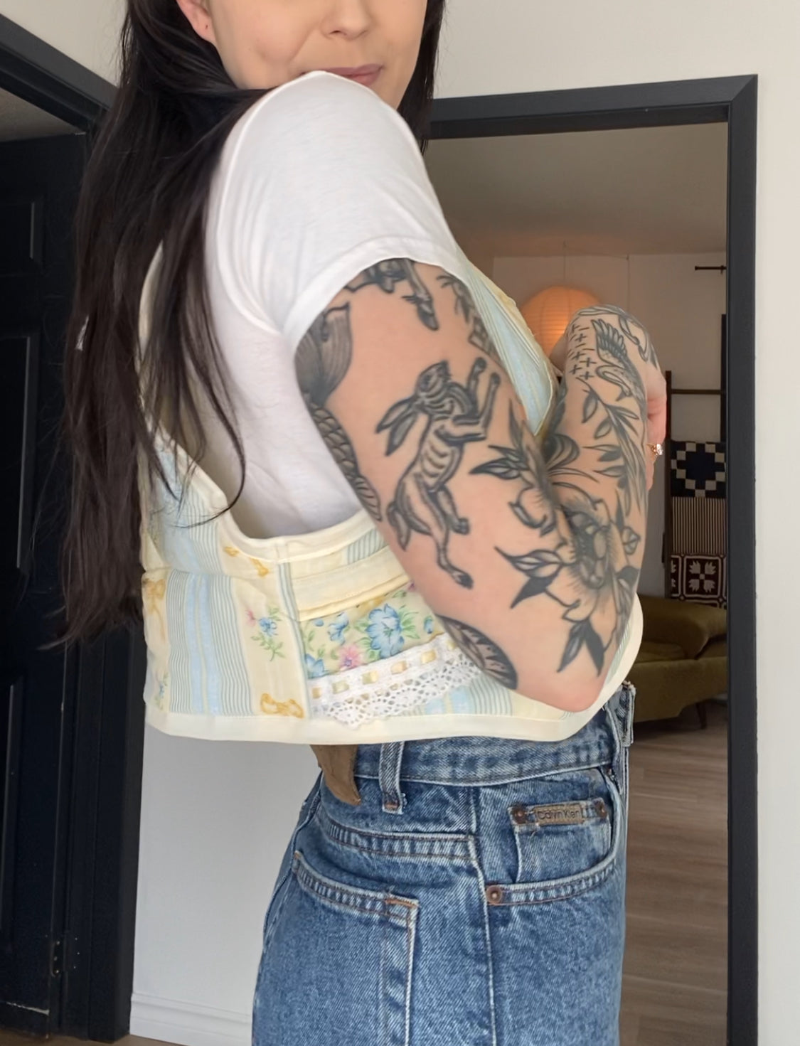 Upcycled Tie-Front Vest