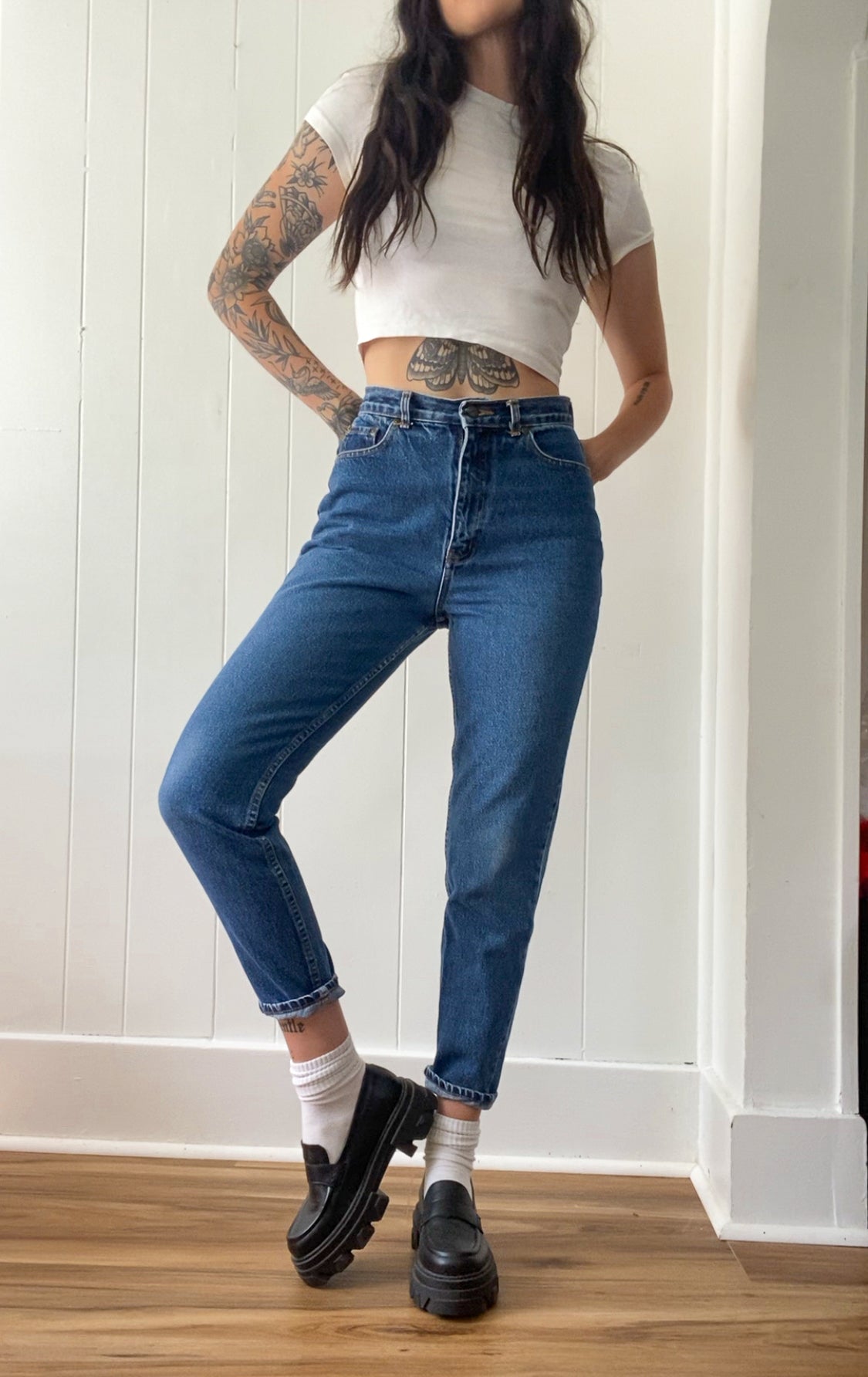 28"W Vintage Giordano Blues High Rise Jeans