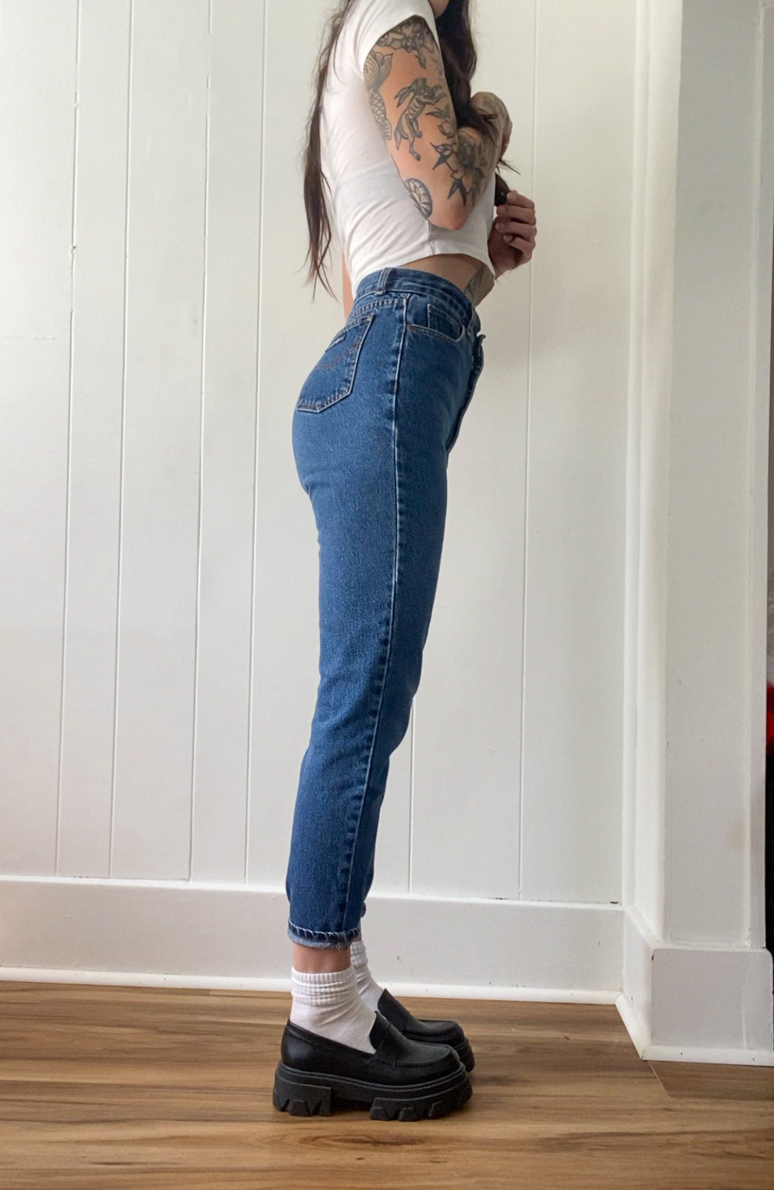 28"W Vintage Giordano Blues High Rise Jeans