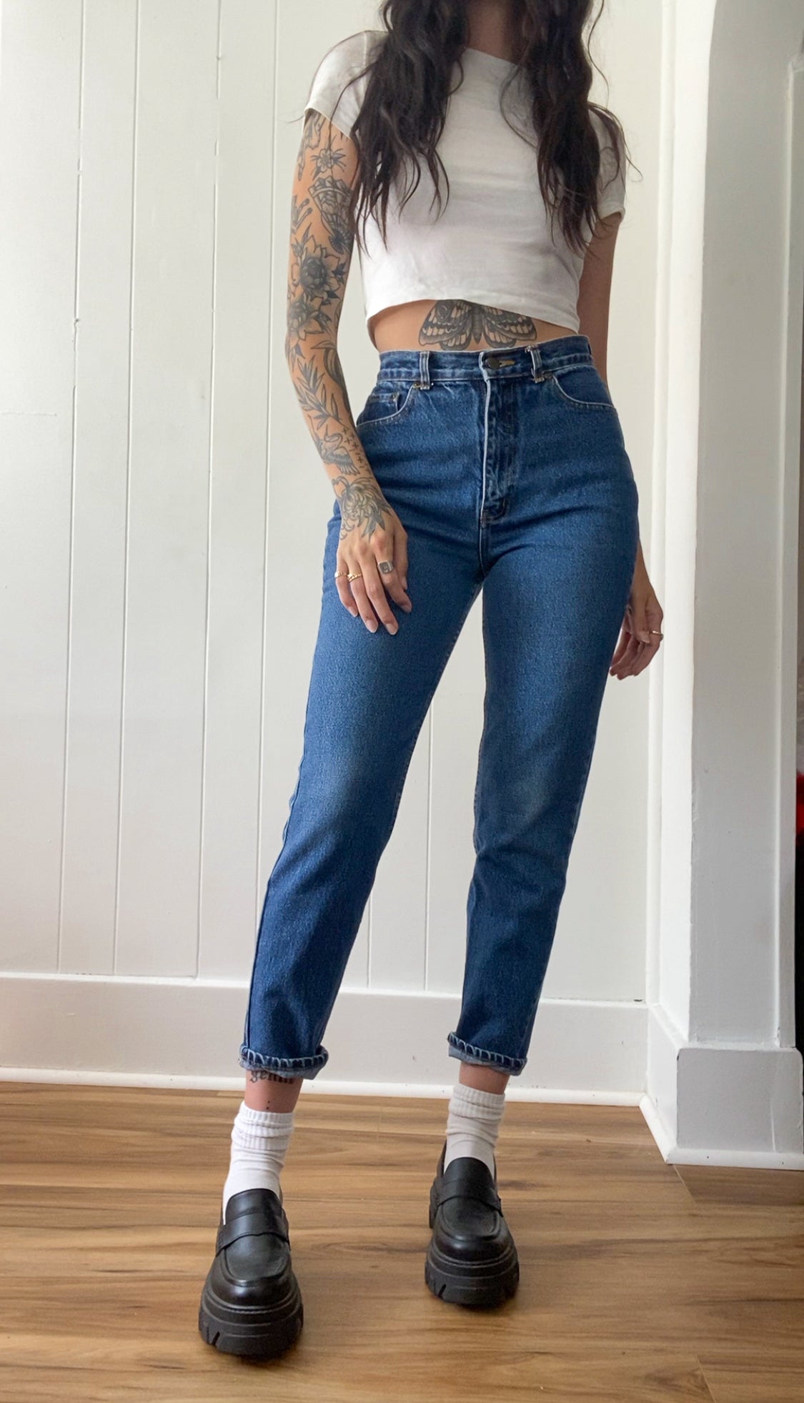 28"W Vintage Giordano Blues High Rise Jeans