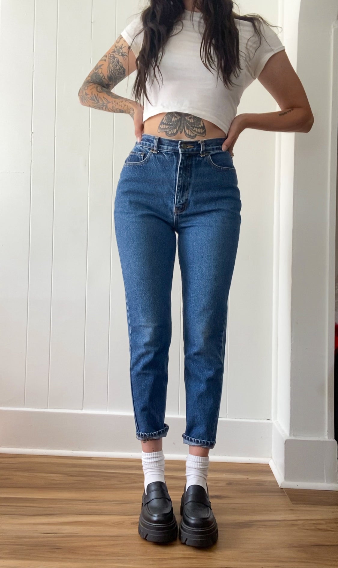28"W Vintage Giordano Blues High Rise Jeans