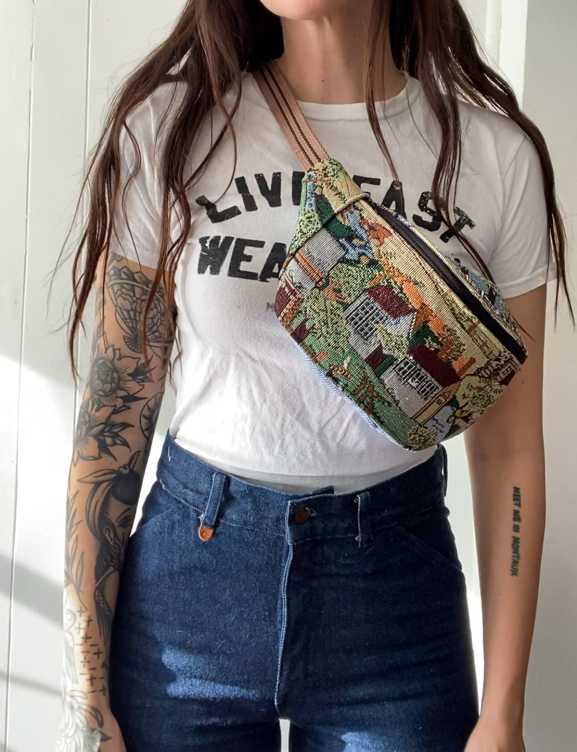 Upycled Village Fanny Pack with X-Long strap