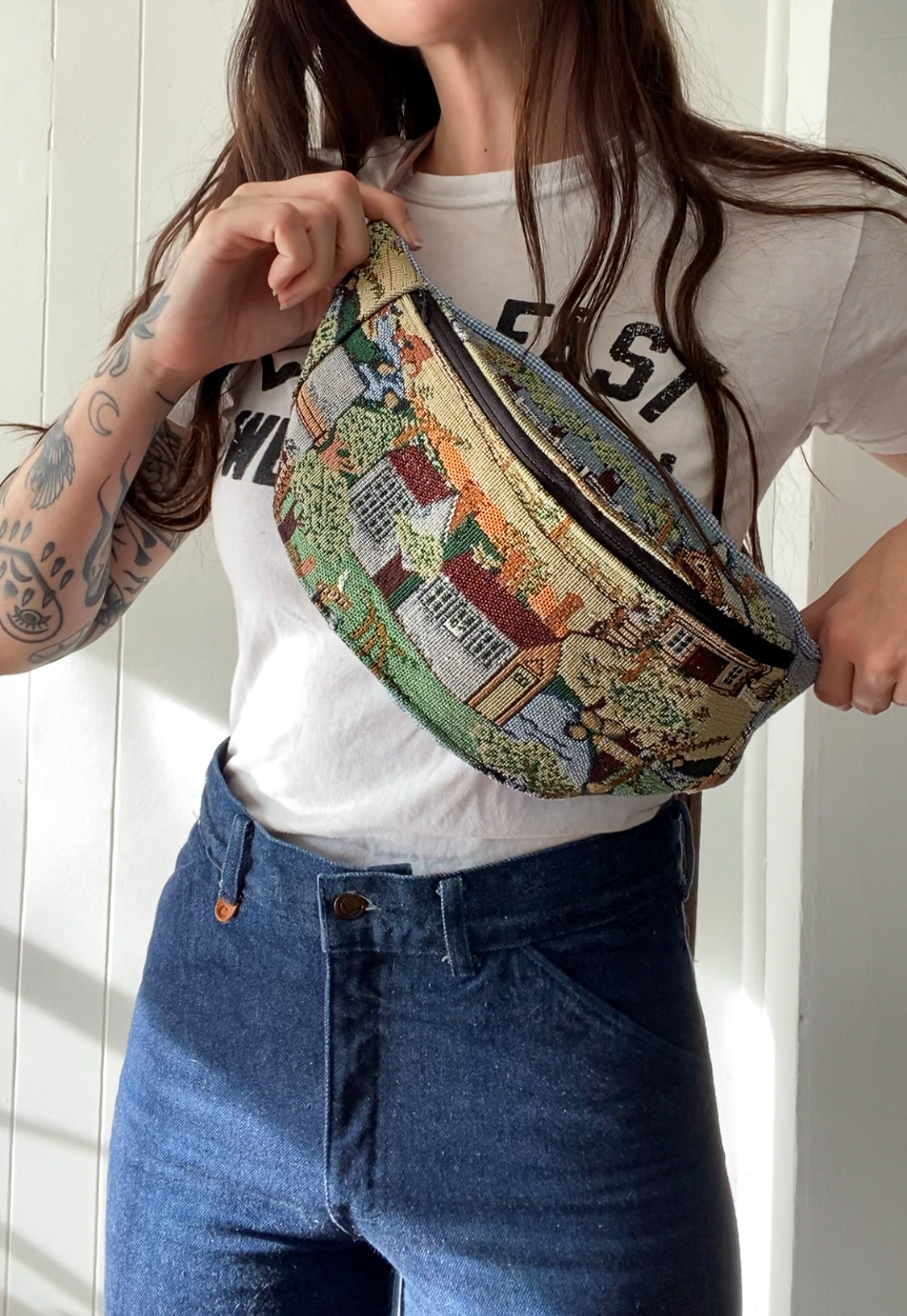 Upycled Village Fanny Pack with X-Long strap