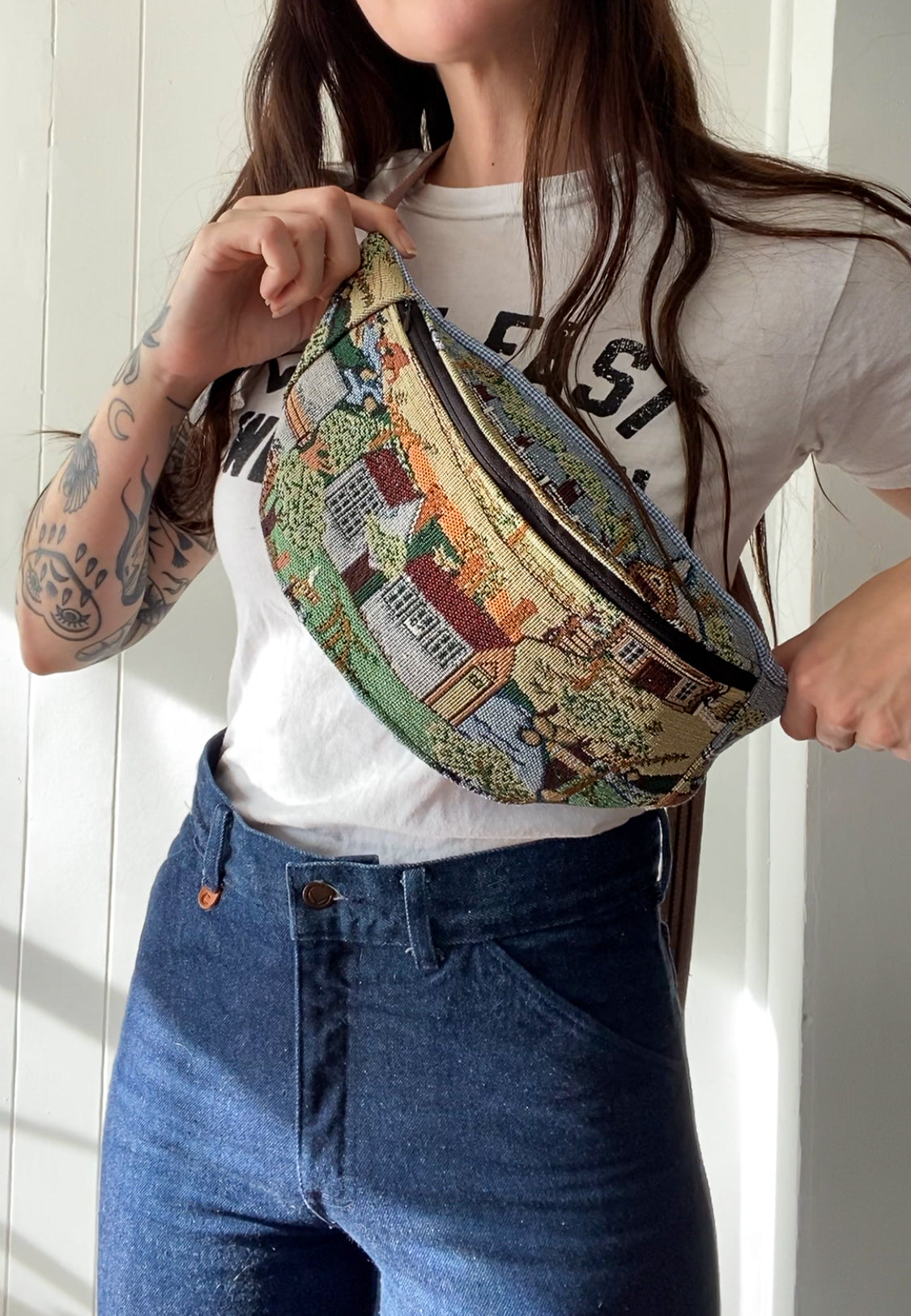 Upycled Village Fanny Pack with X-Long strap