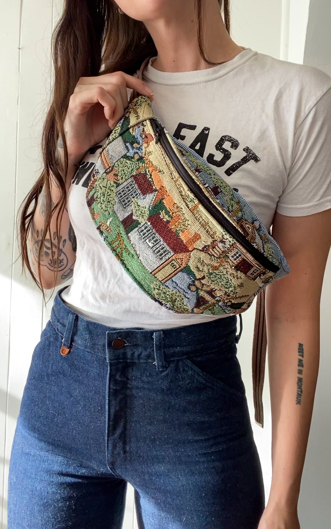 Upycled Village Fanny Pack with X-Long strap