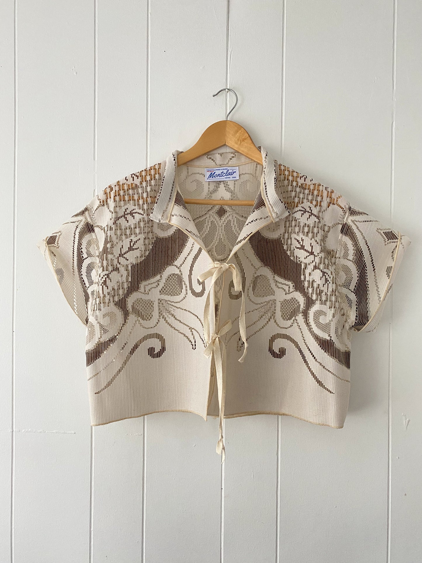 Upcycled Tie Front Blouse