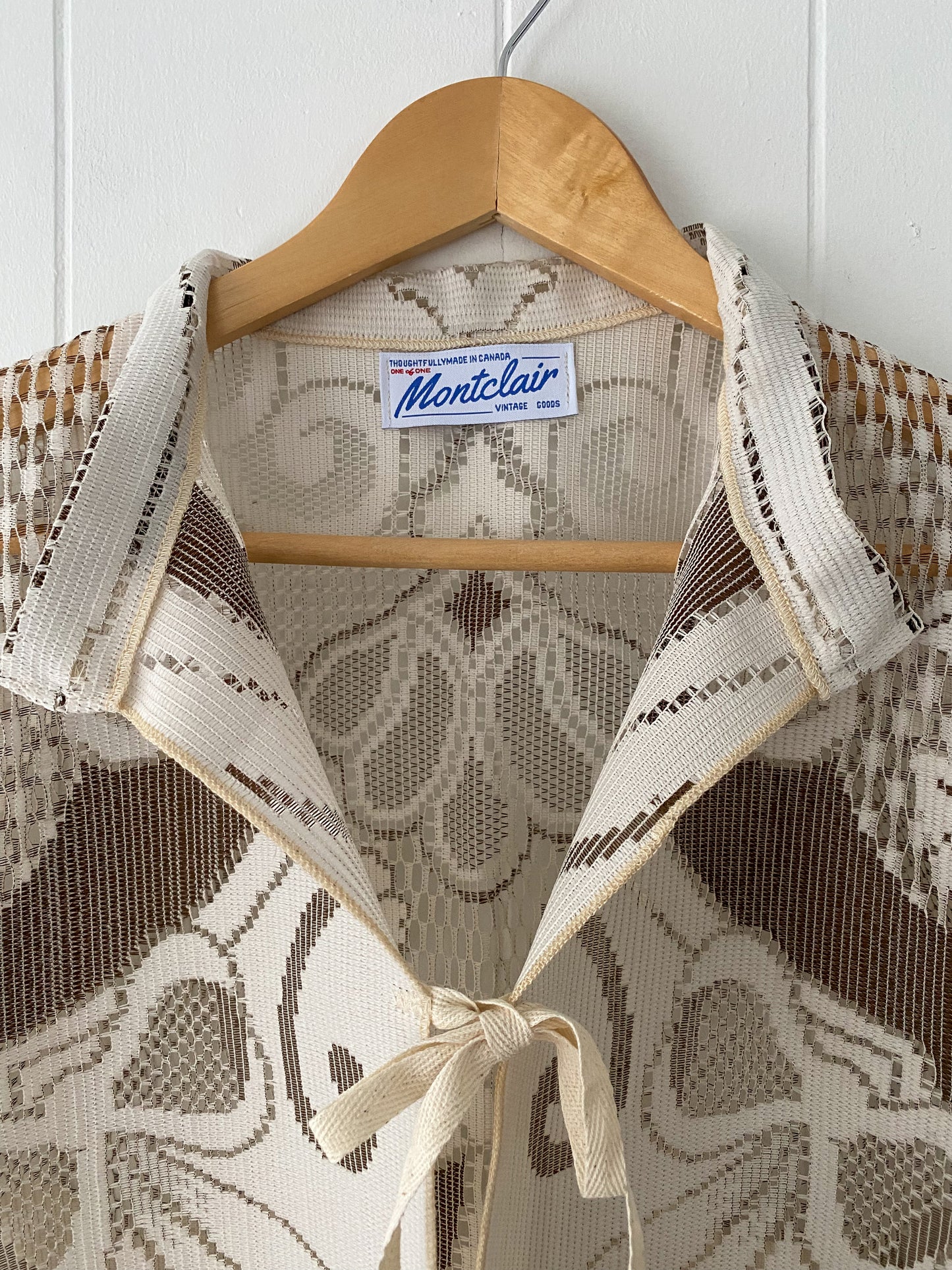 Upcycled Tie Front Blouse