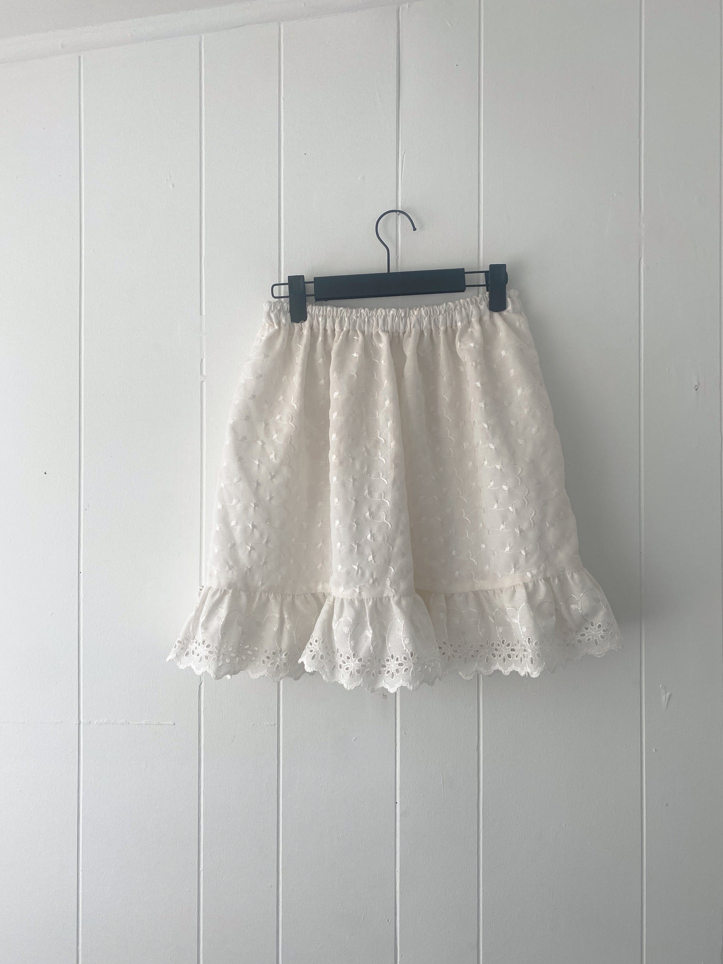 Upcycled Eyelet Lace Skirt