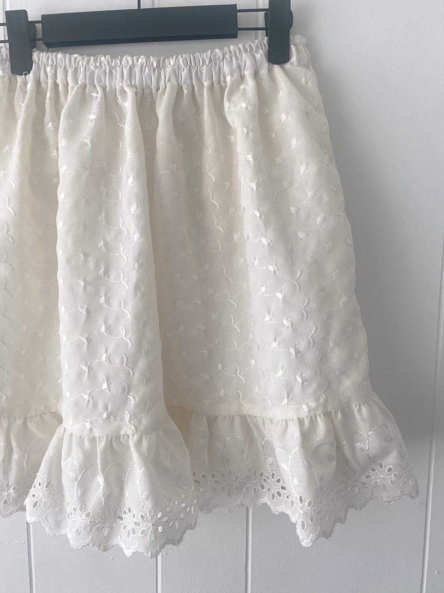 Upcycled Eyelet Lace Skirt