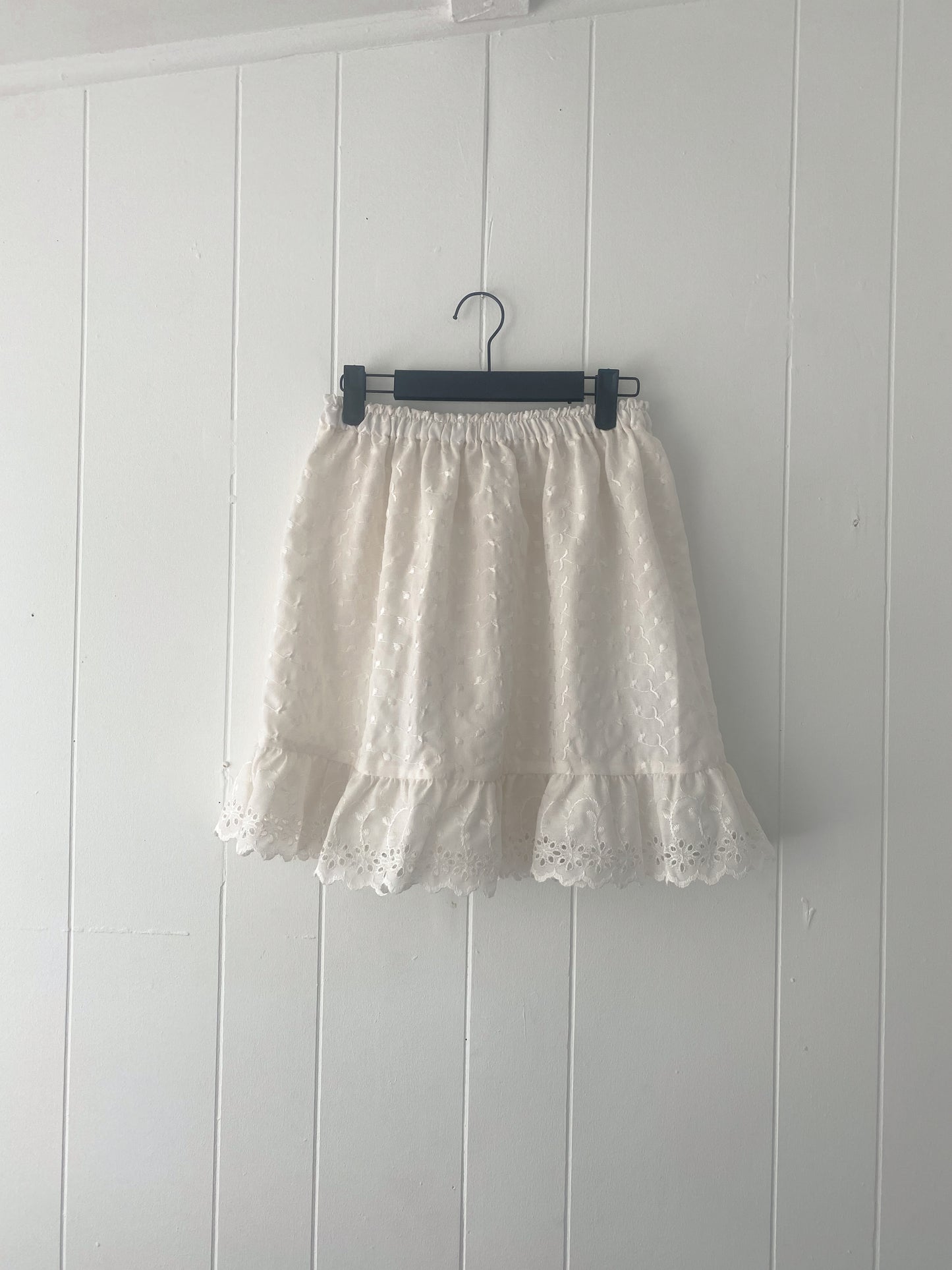 Upcycled Eyelet Lace Skirt