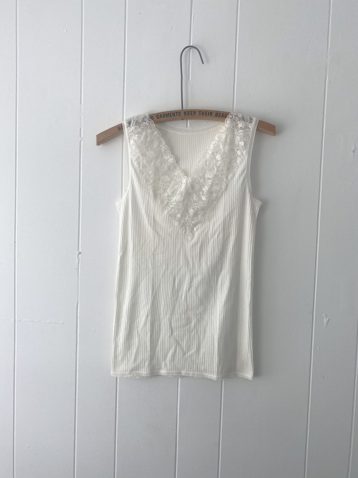Vintage Lace & Ribbed Tank