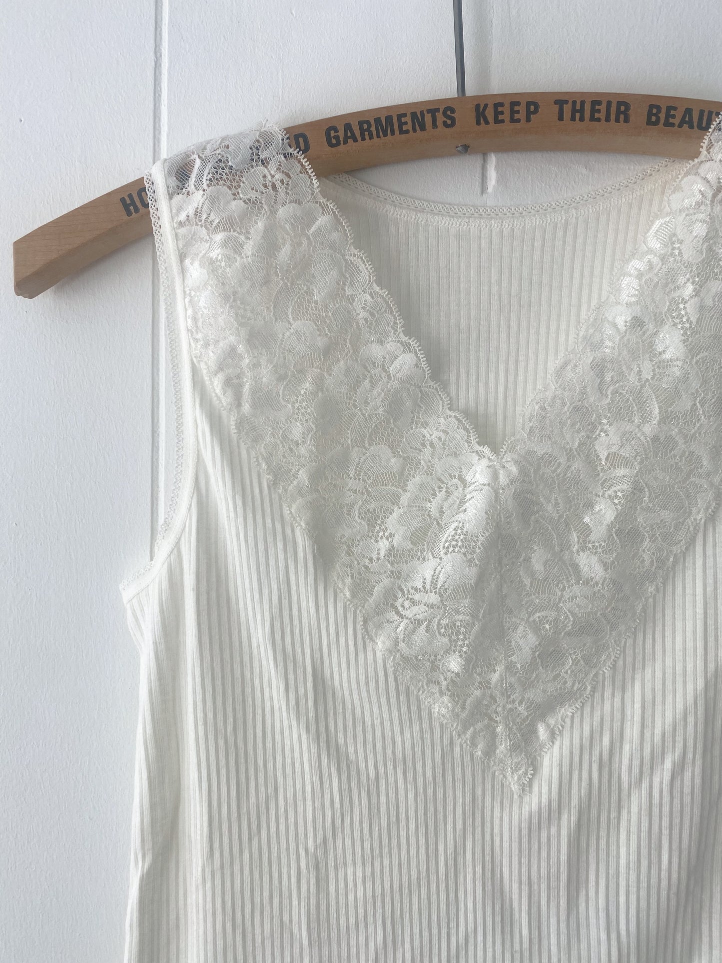 Vintage Lace & Ribbed Tank