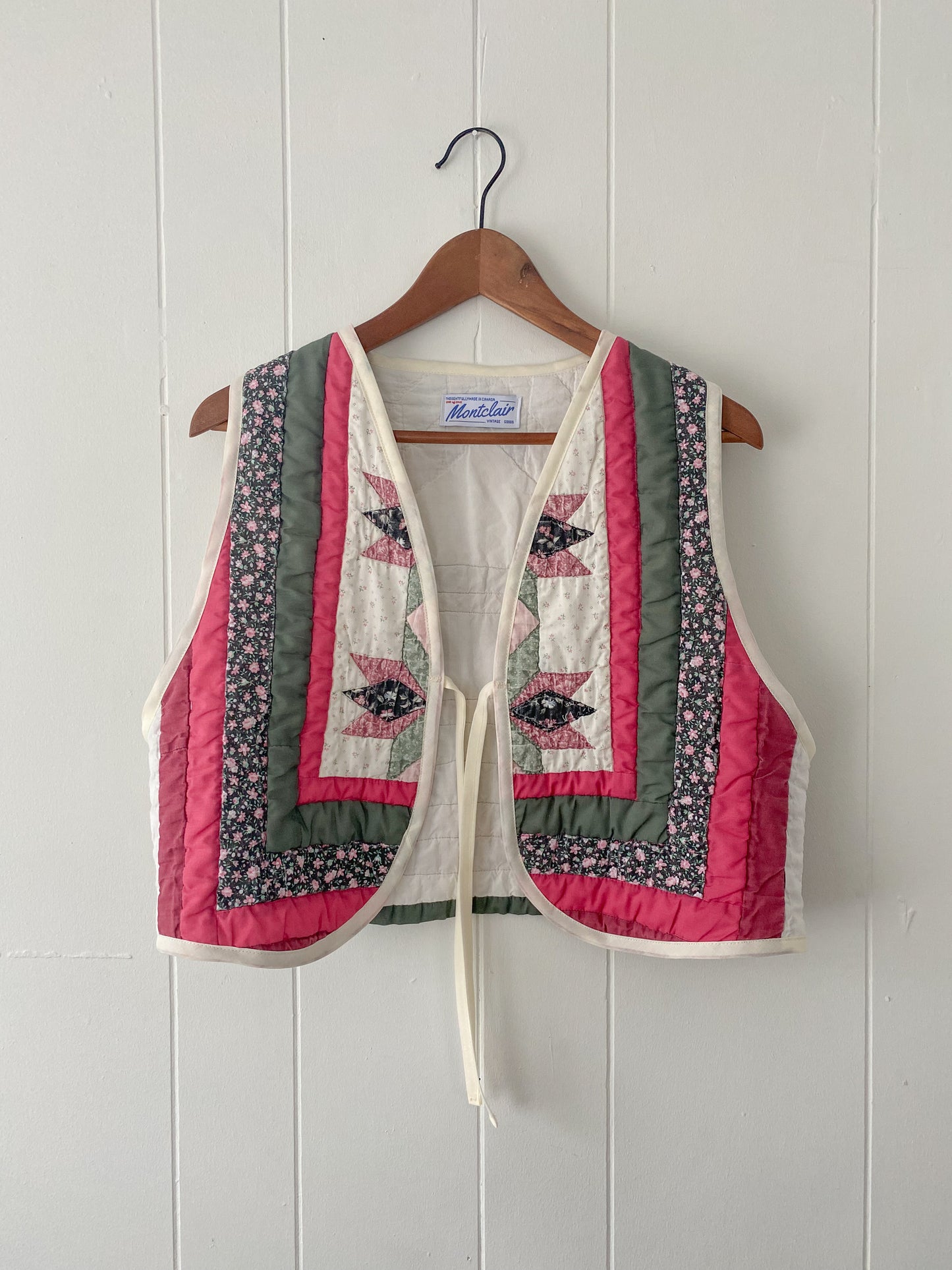 Upcycled Tie Front Quilt Vest