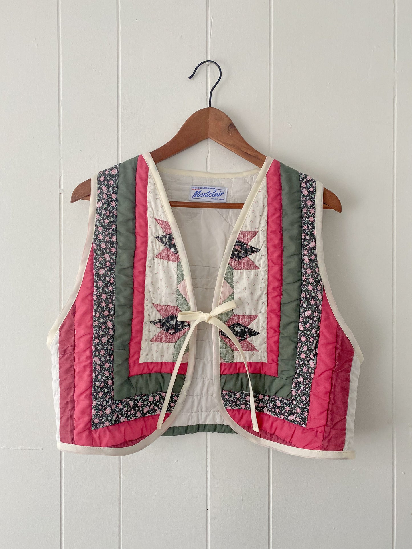 Upcycled Tie Front Quilt Vest