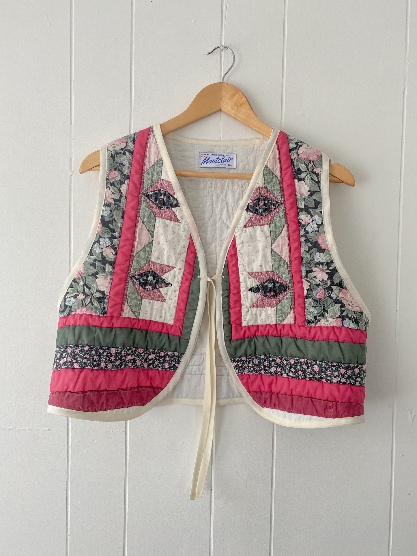 Upcycled Tie Front Quilt Vest